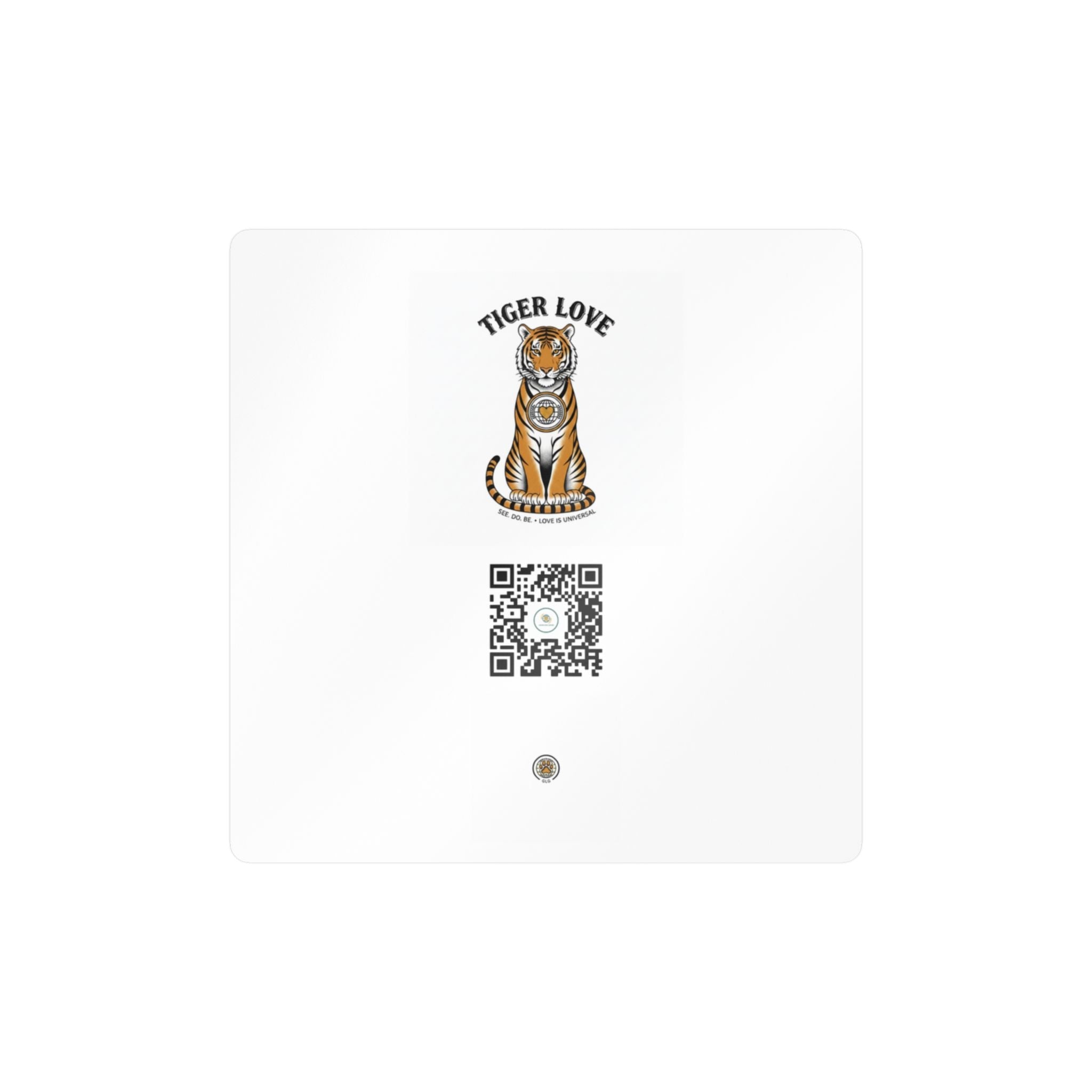 Tiger Love Kiss-Cut Vinyl Decal — QR Code Sticker for Laptops, Water Bottles & Windows - Good Life Goods