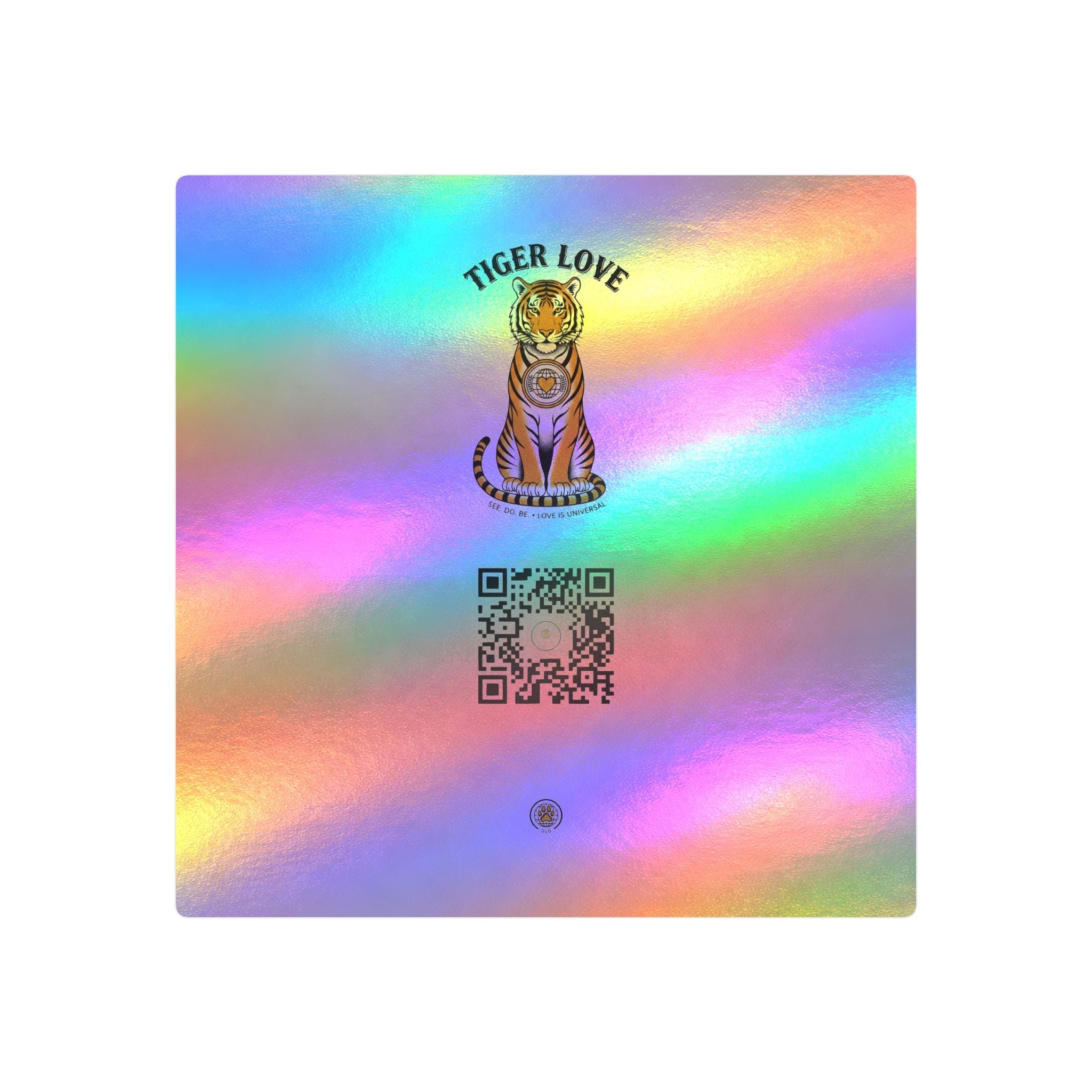 Tiger Love Kiss-Cut Vinyl Decal — QR Code Sticker for Laptops, Water Bottles & Windows - Good Life Goods