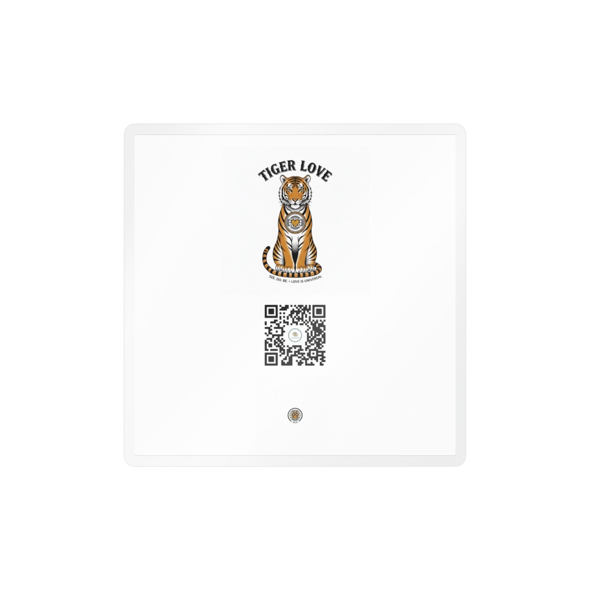 Tiger Love Kiss-Cut Vinyl Decal — QR Code Sticker for Laptops, Water Bottles & Windows - Good Life Goods