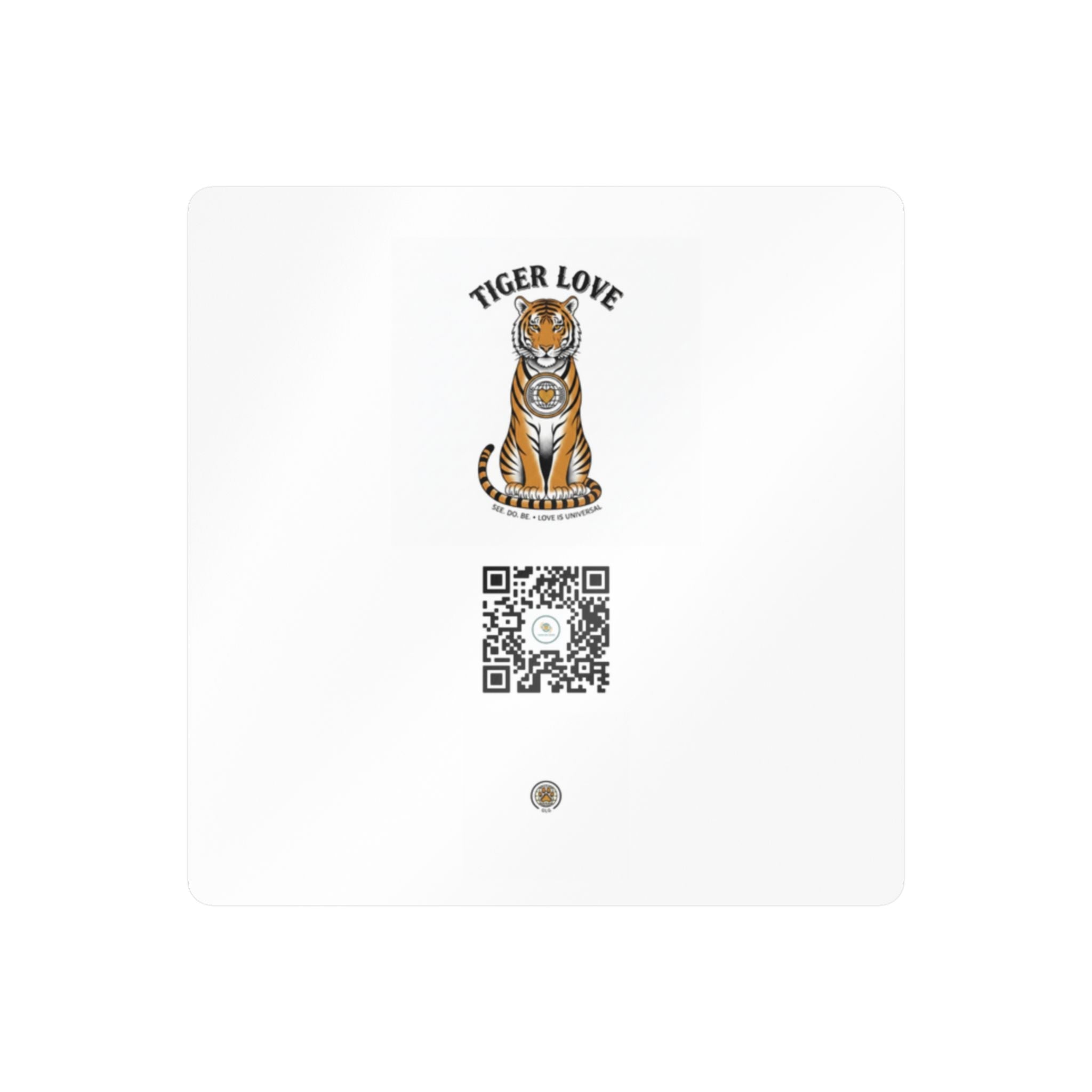 Tiger Love Kiss-Cut Vinyl Decal — QR Code Sticker for Laptops, Water Bottles & Windows - Good Life Goods