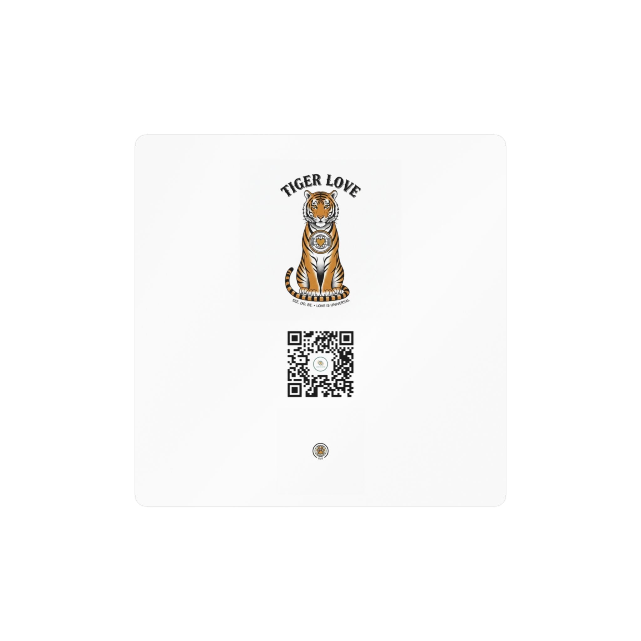 Tiger Love Kiss-Cut Vinyl Decal — QR Code Sticker for Laptops, Water Bottles & Windows - Good Life Goods