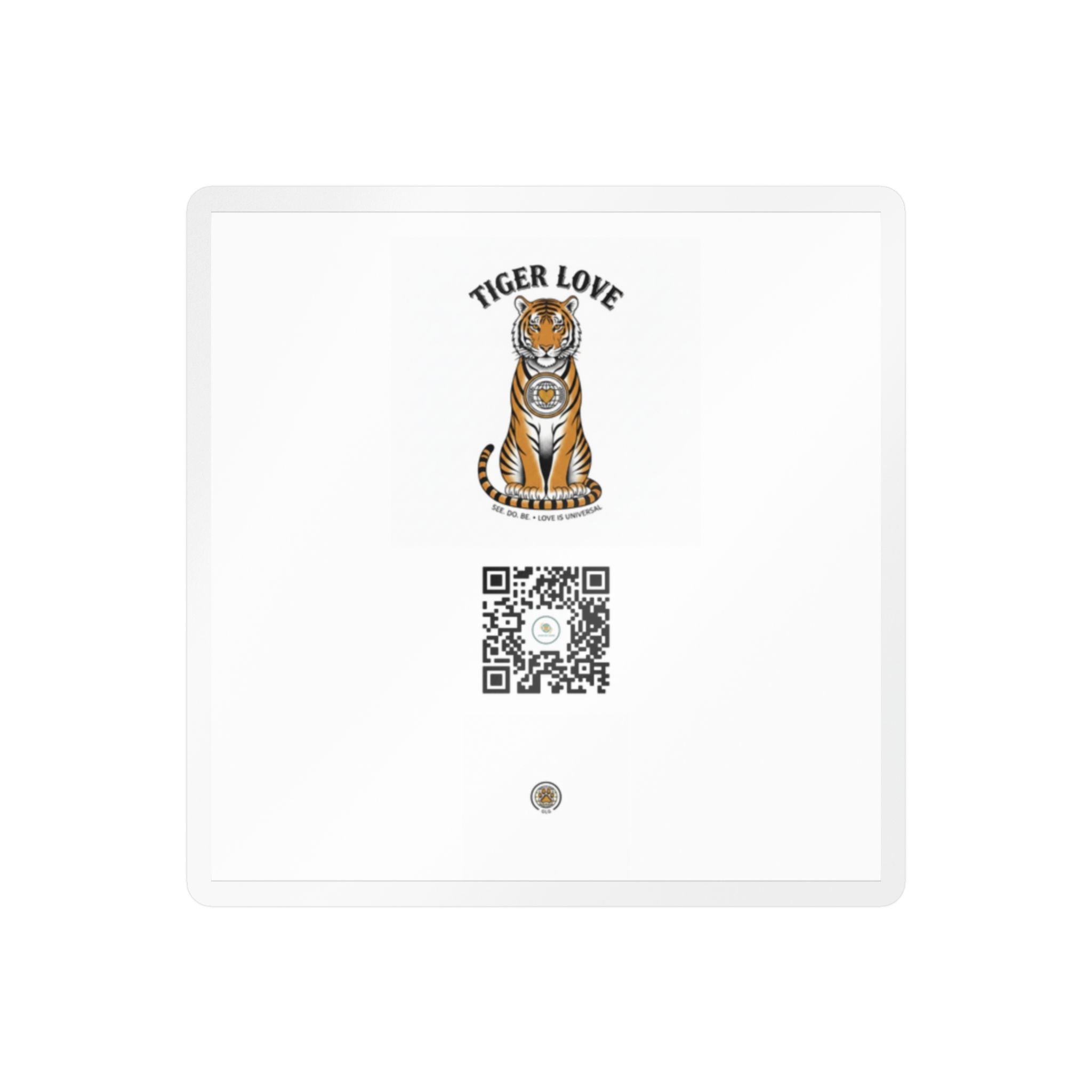 Tiger Love Kiss-Cut Vinyl Decal — QR Code Sticker for Laptops, Water Bottles & Windows - Good Life Goods