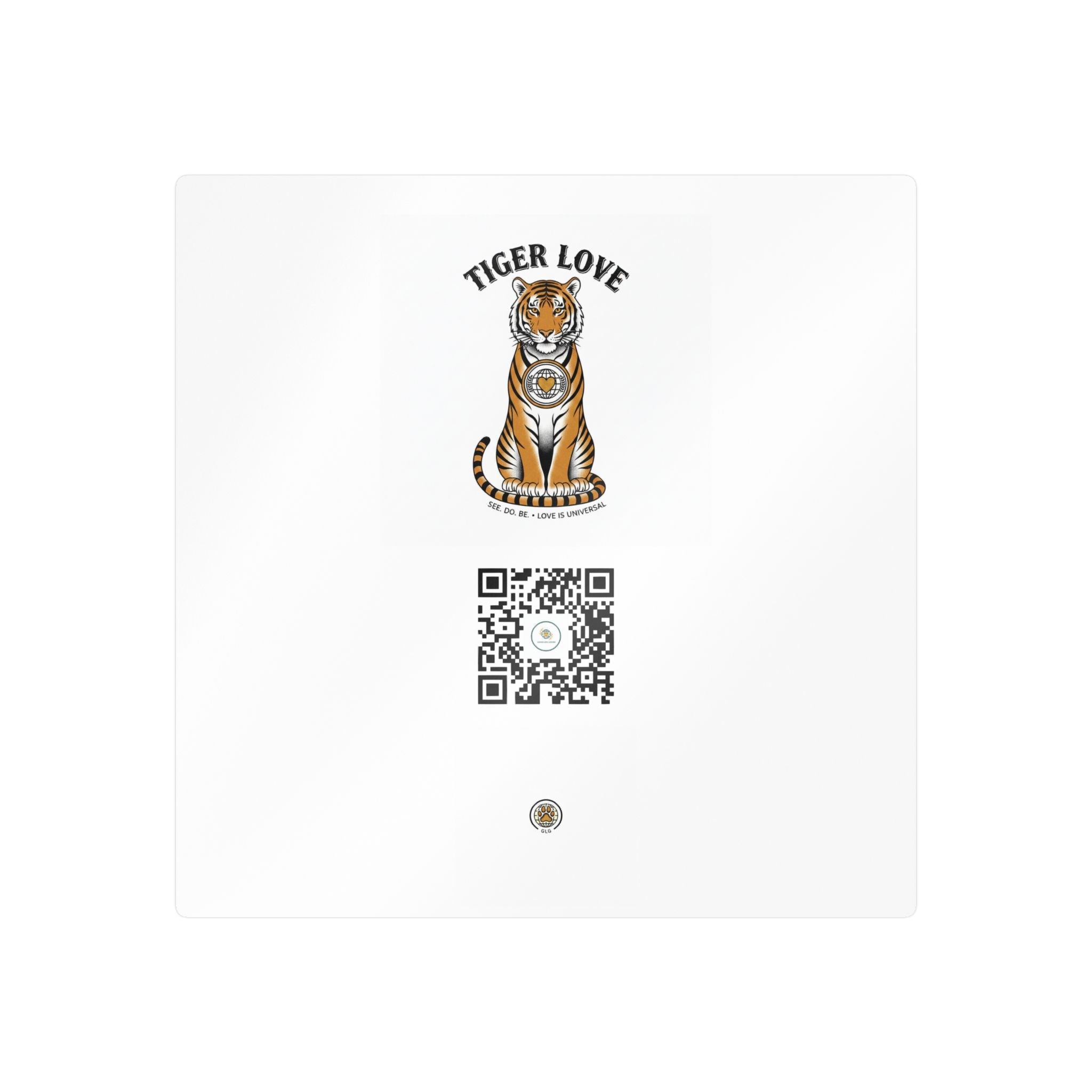 Tiger Love Kiss-Cut Vinyl Decal — QR Code Sticker for Laptops, Water Bottles & Windows - Good Life Goods