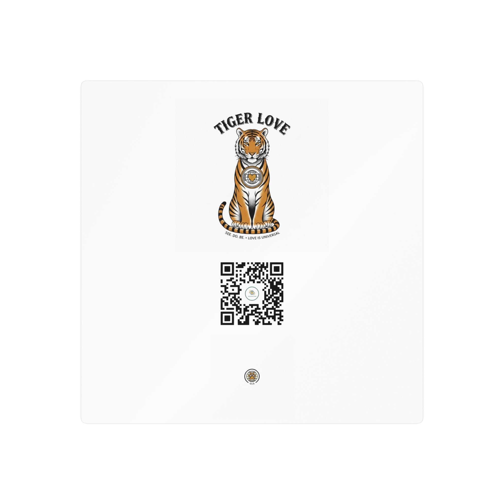 Tiger Love Kiss-Cut Vinyl Decal — QR Code Sticker for Laptops, Water Bottles & Windows - Good Life Goods