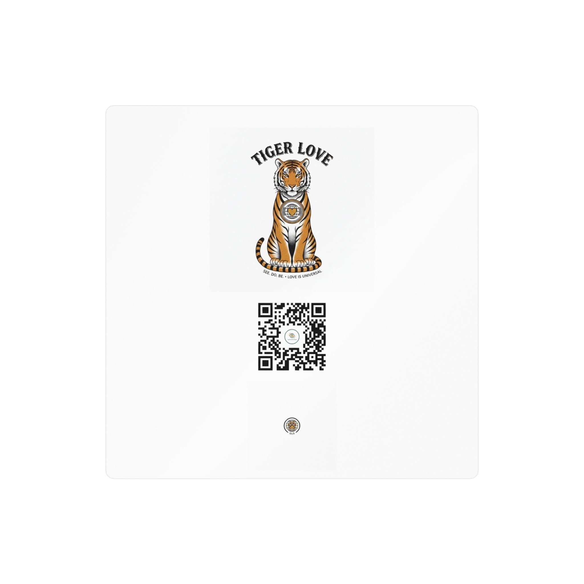 Tiger Love Kiss-Cut Vinyl Decal — QR Code Sticker for Laptops, Water Bottles & Windows - Good Life Goods