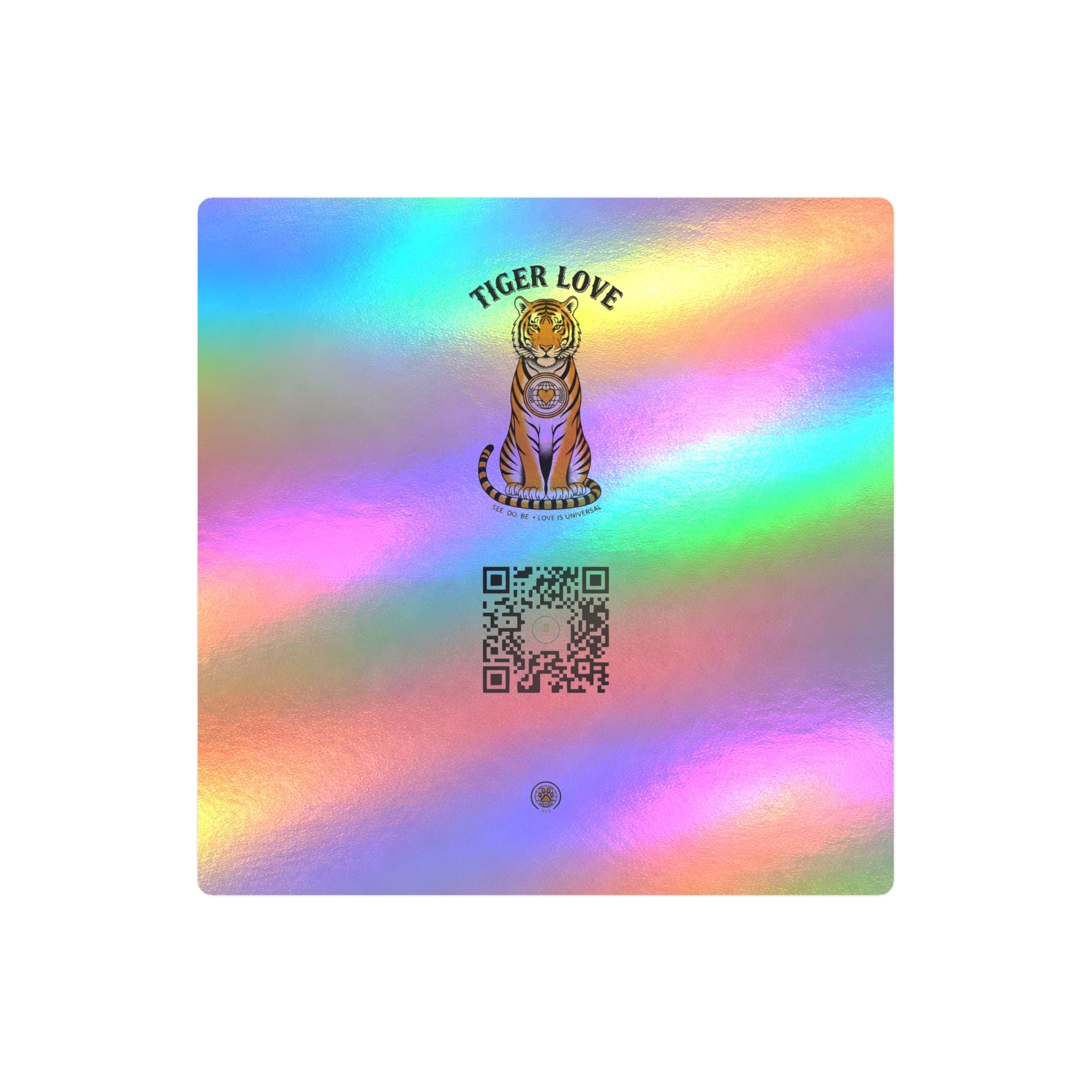 Tiger Love Kiss-Cut Vinyl Decal — QR Code Sticker for Laptops, Water Bottles & Windows - Good Life Goods