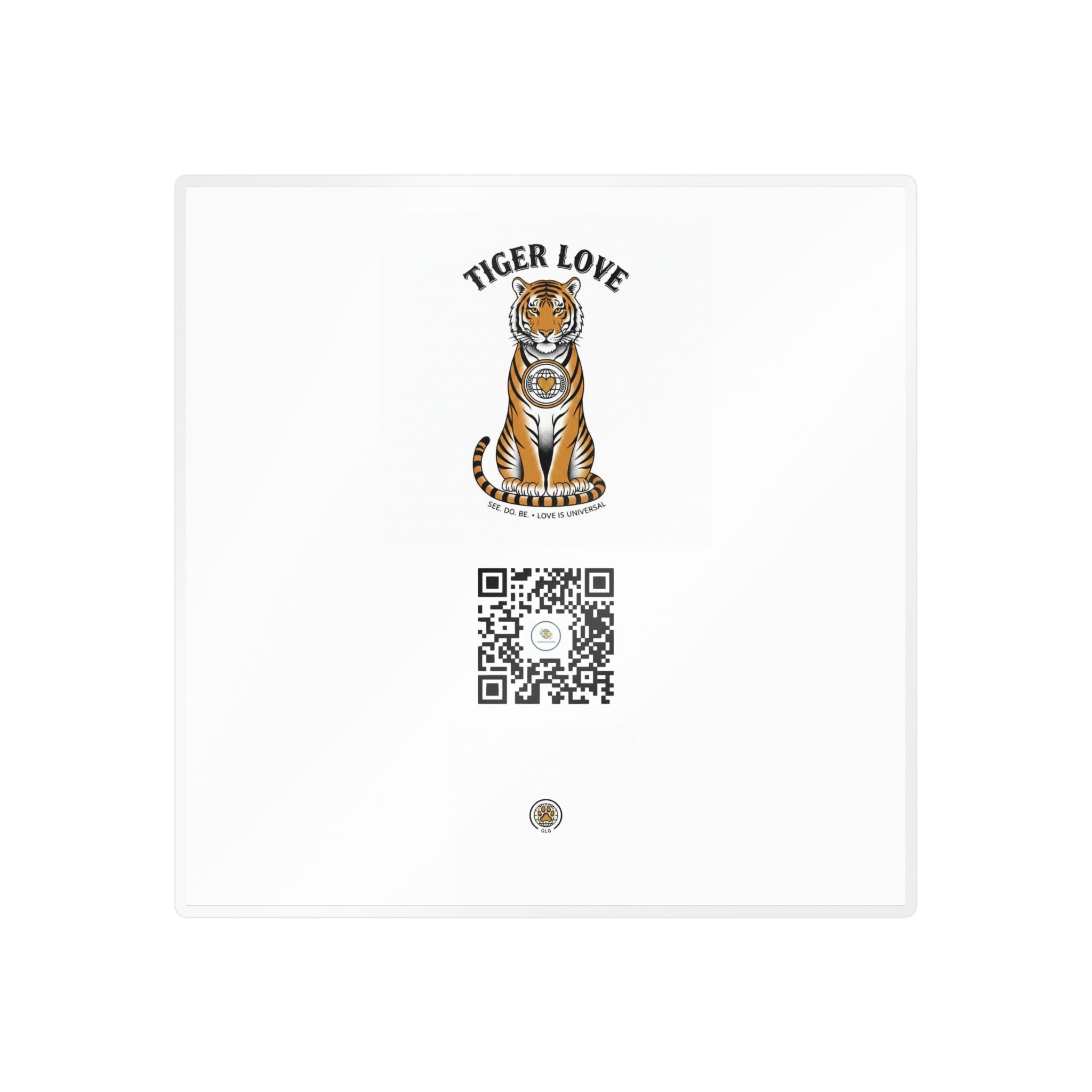 Tiger Love Kiss-Cut Vinyl Decal — QR Code Sticker for Laptops, Water Bottles & Windows - Good Life Goods