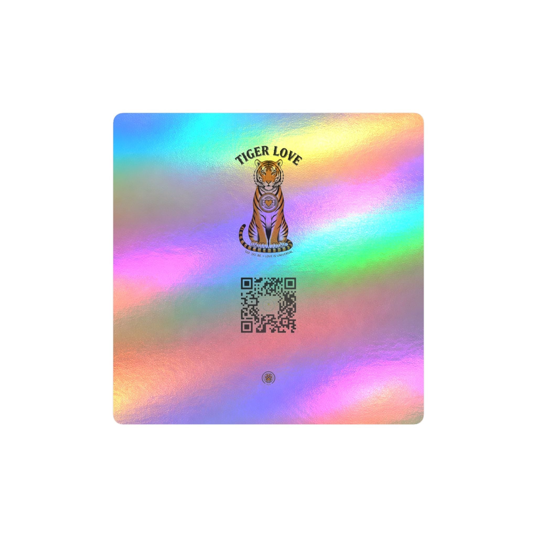 Tiger Love Kiss-Cut Vinyl Decal — QR Code Sticker for Laptops, Water Bottles & Windows - Good Life Goods