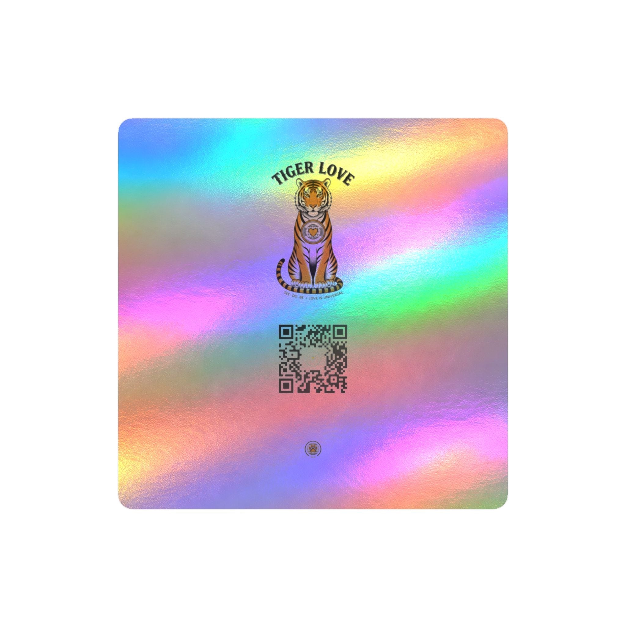 Tiger Love Kiss-Cut Vinyl Decal — QR Code Sticker for Laptops, Water Bottles & Windows - Good Life Goods