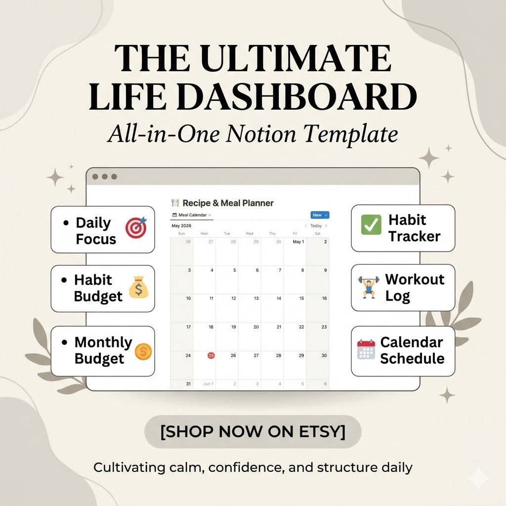 Ultimate Life Dashboard Notion Template, All-in-One Digital Planner (PDF Download) - Good Life Goods