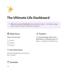 Ultimate Life Dashboard Notion Template, All-in-One Digital Planner (PDF Download) - Good Life Goods