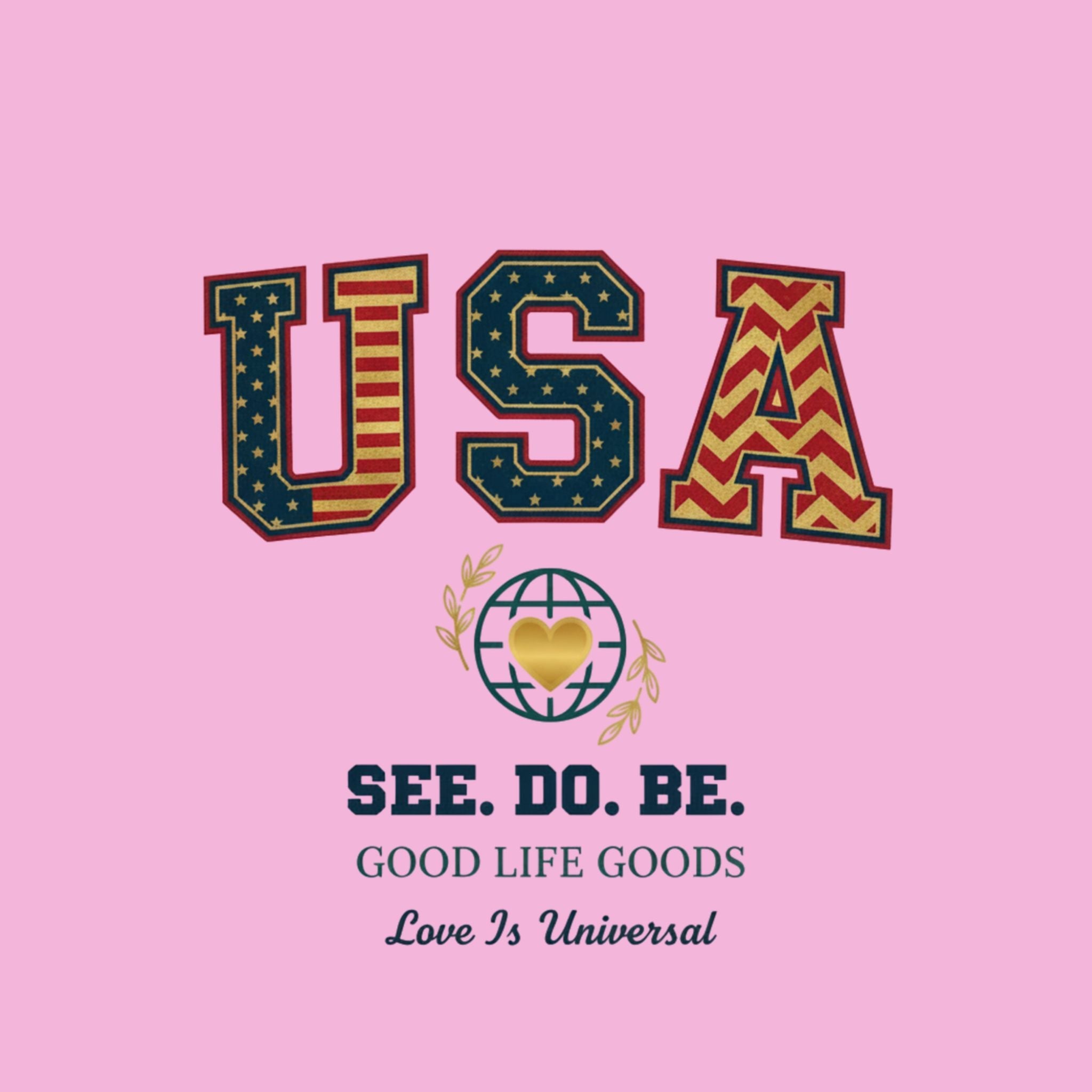 USA Explorer Sling Bag — Embroidered "SEE. DO. BE." Travel Crossbody - Good Life Goods