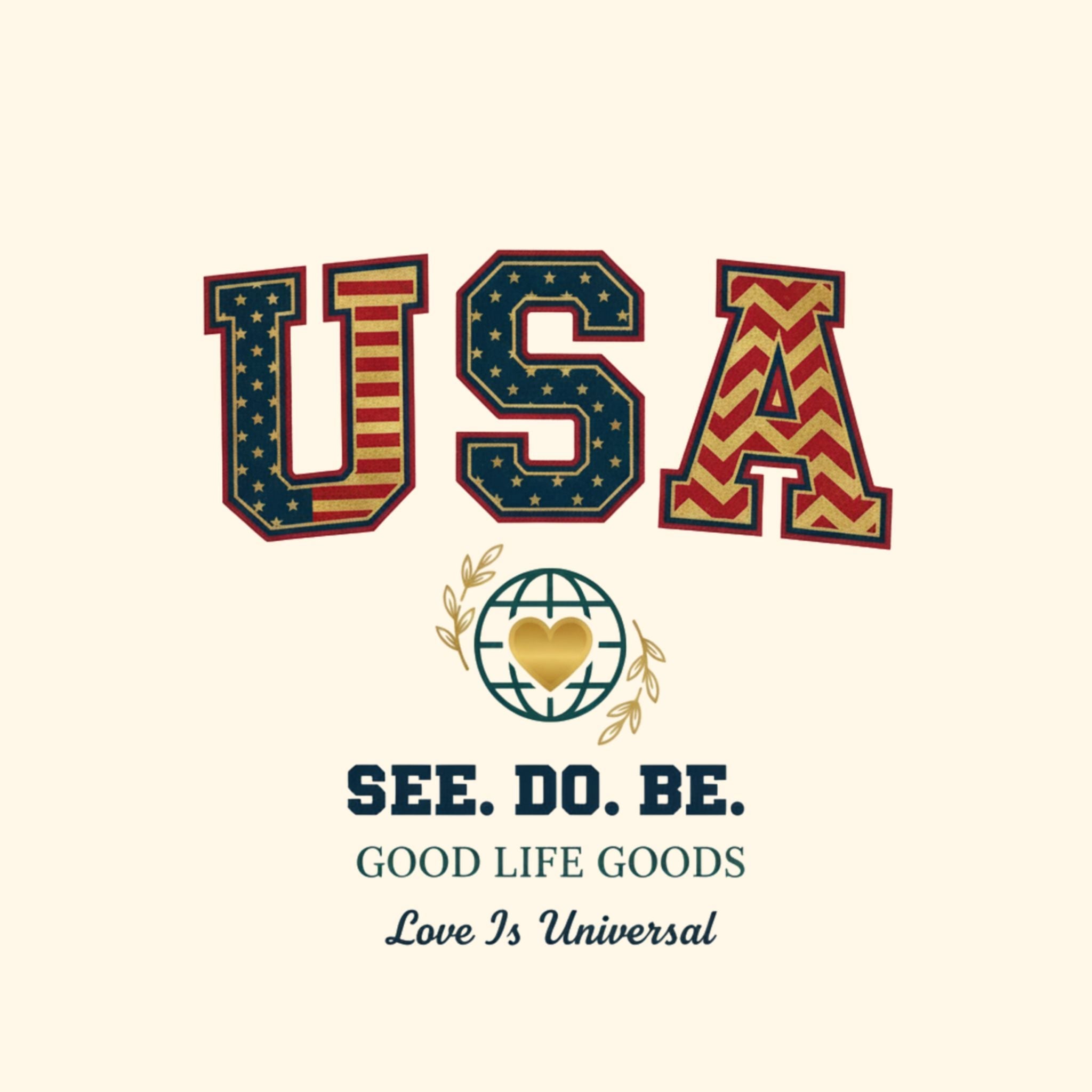 USA Explorer Sling Bag — Embroidered "SEE. DO. BE." Travel Crossbody - Good Life Goods