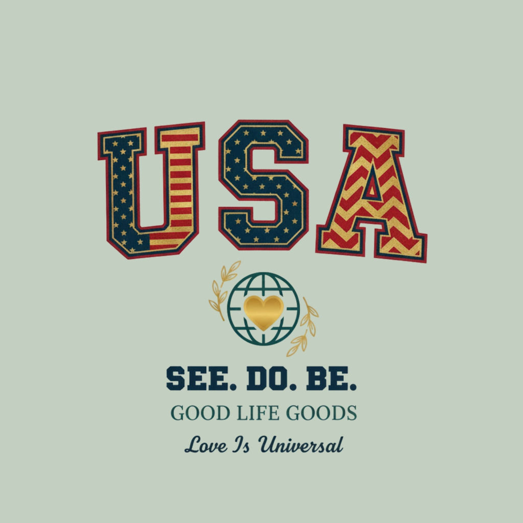 USA Explorer Sling Bag — Embroidered "SEE. DO. BE." Travel Crossbody - Good Life Goods