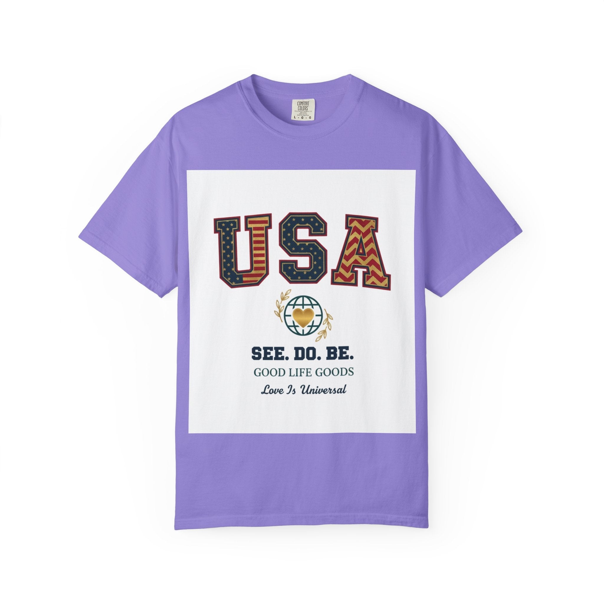 USA Graphic T-Shirt — SEE. DO. BE. Vintage Patriotic Tee - Good Life Goods