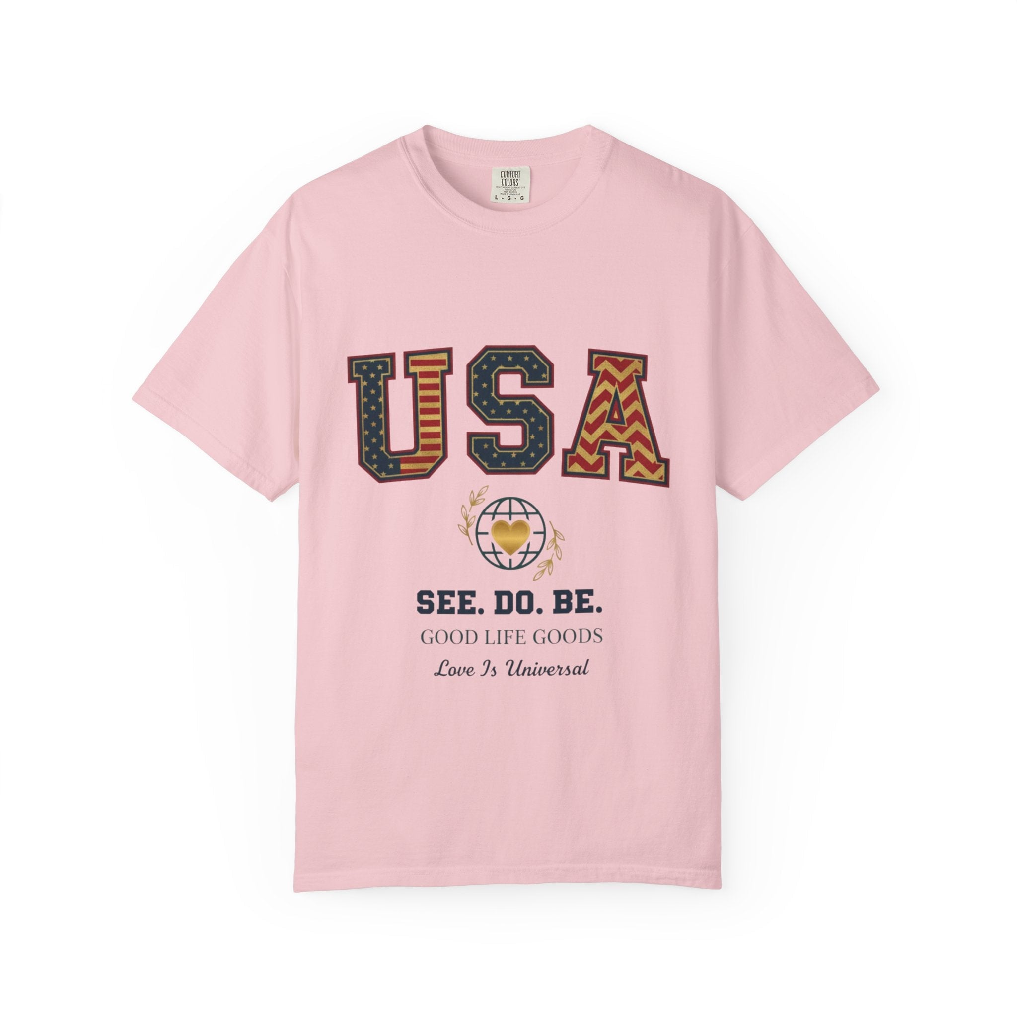USA Graphic T-Shirt — SEE. DO. BE. Vintage Patriotic Tee - Good Life Goods
