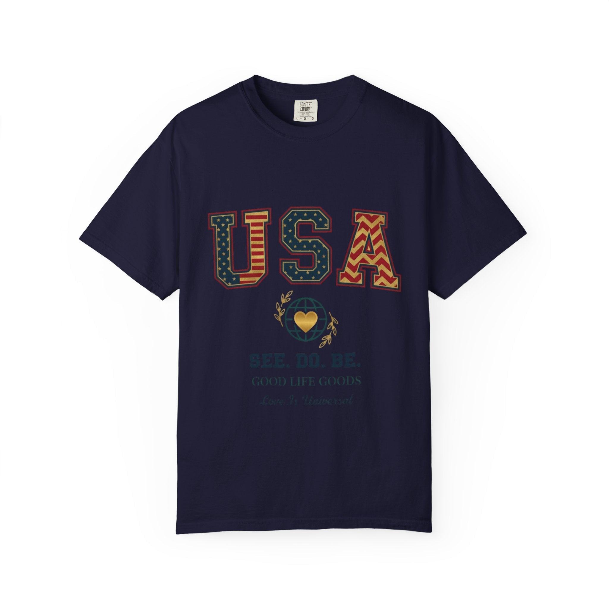 USA Graphic T-Shirt — SEE. DO. BE. Vintage Patriotic Tee - Good Life Goods