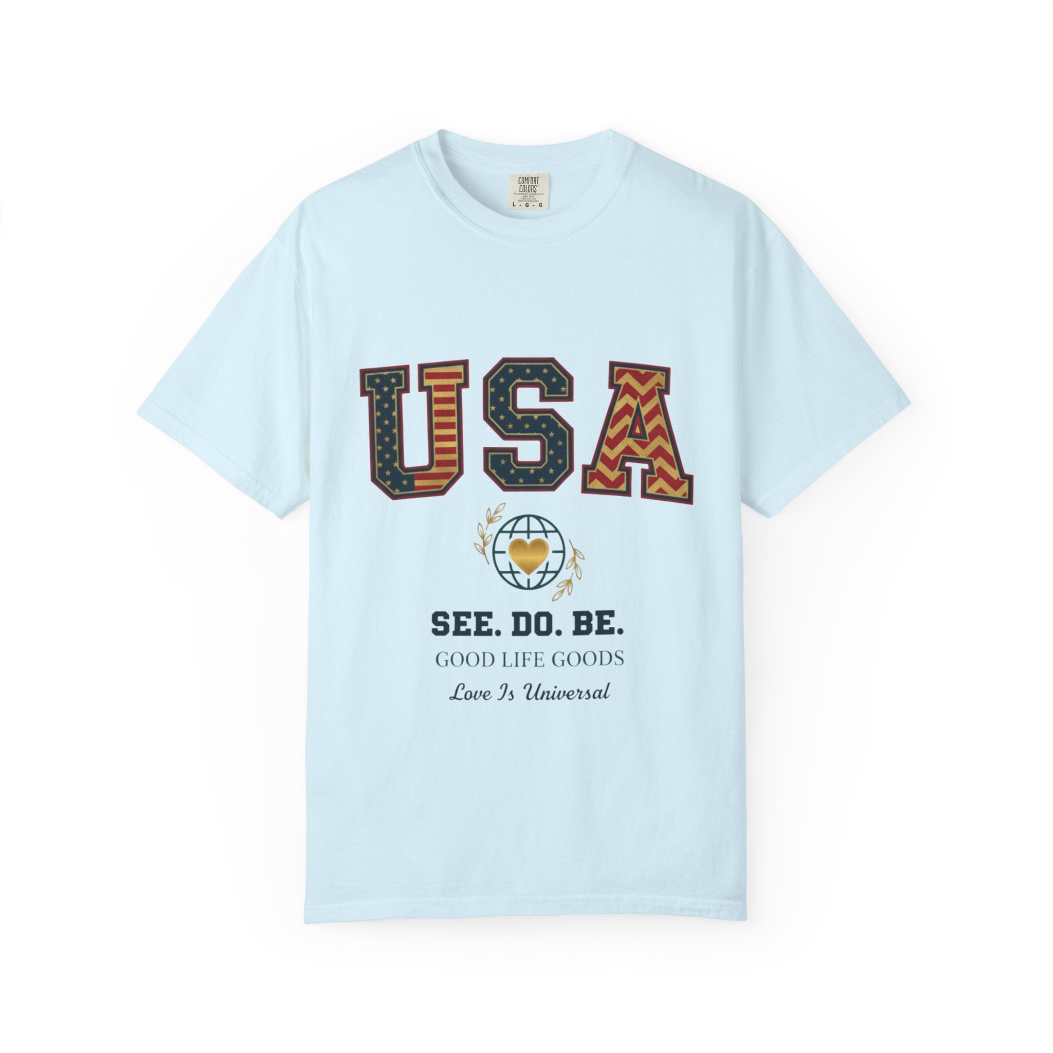 USA Graphic T-Shirt — SEE. DO. BE. Vintage Patriotic Tee - Good Life Goods