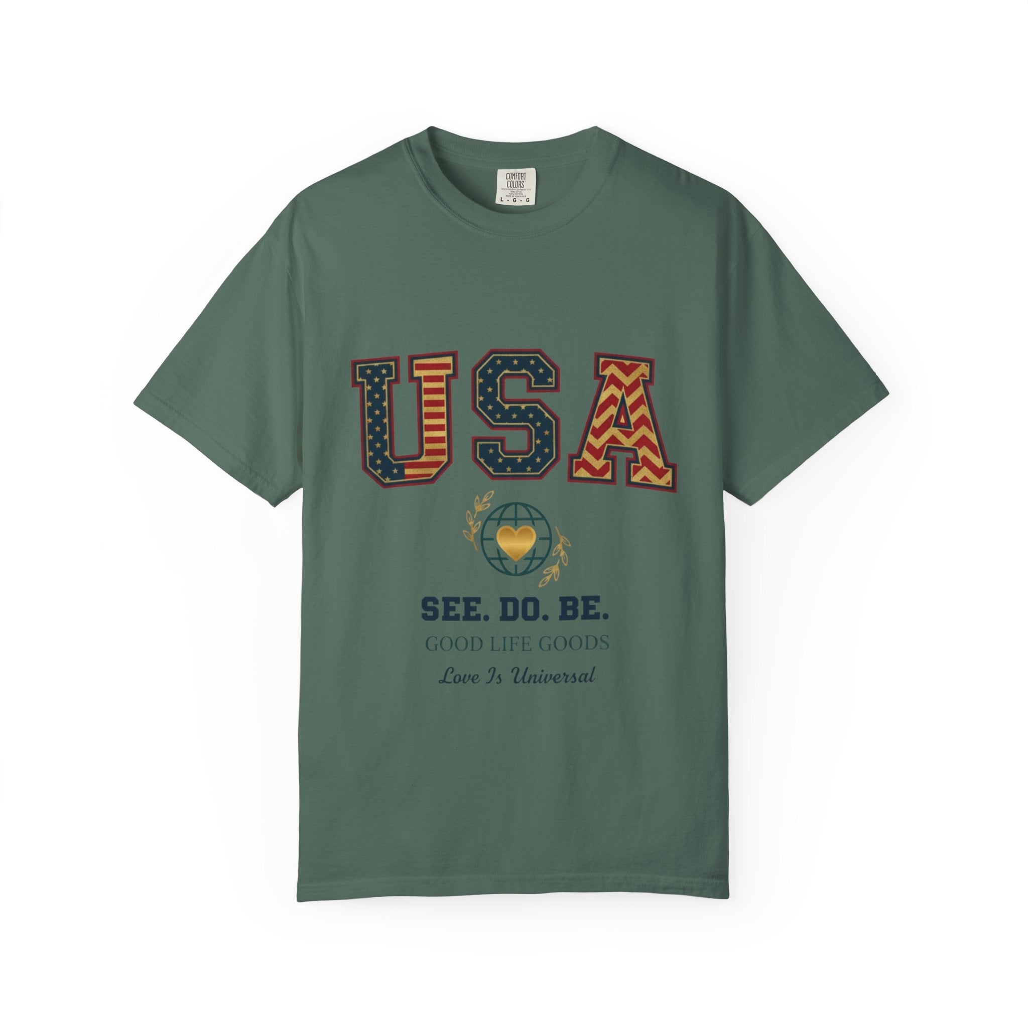 USA Graphic T-Shirt — SEE. DO. BE. Vintage Patriotic Tee - Good Life Goods