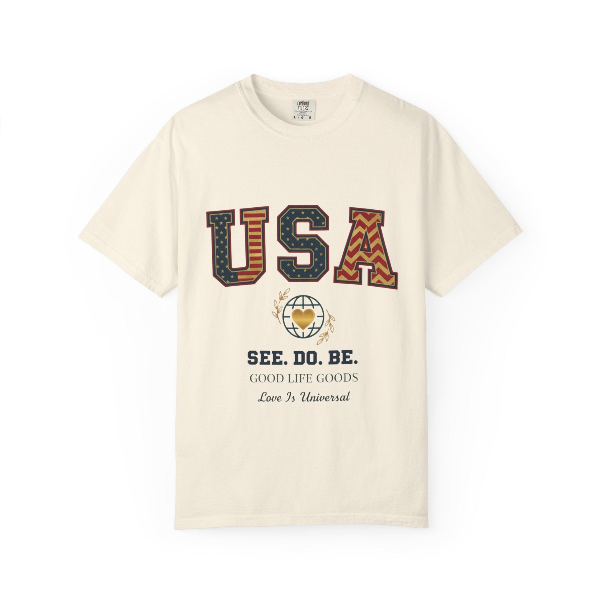 USA Graphic T-Shirt — SEE. DO. BE. Vintage Patriotic Tee - Good Life Goods
