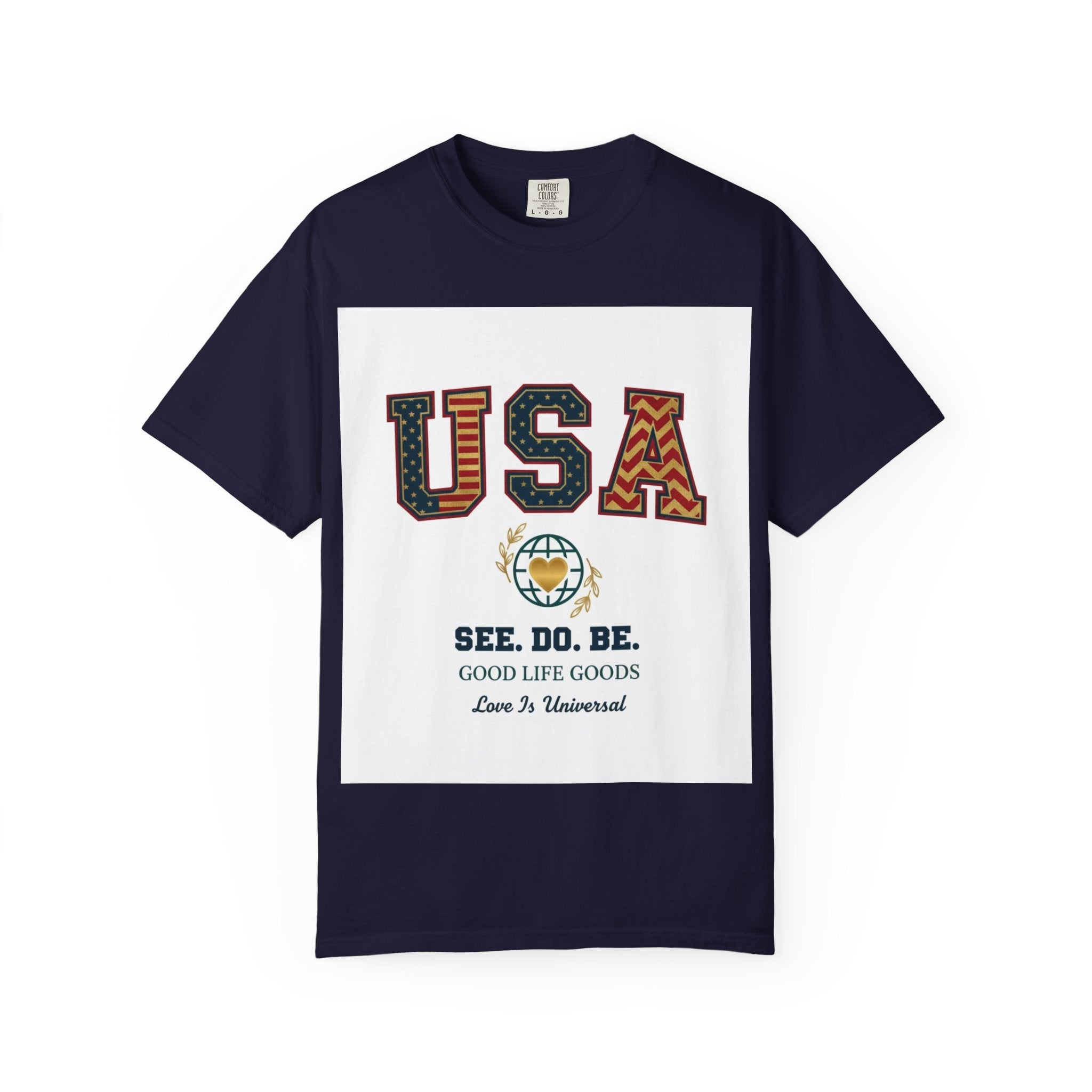 USA Graphic T-Shirt — SEE. DO. BE. Vintage Patriotic Tee - Good Life Goods