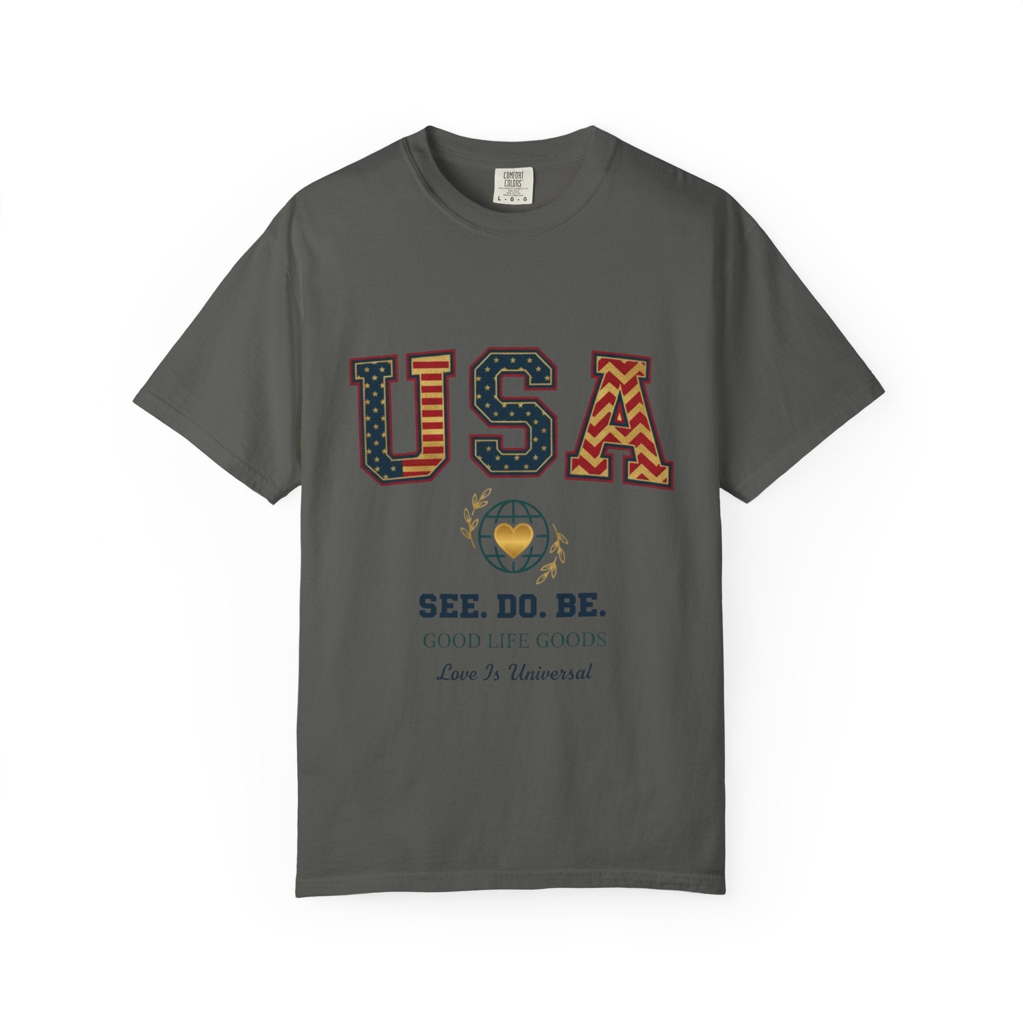 USA Graphic T-Shirt — SEE. DO. BE. Vintage Patriotic Tee - Good Life Goods