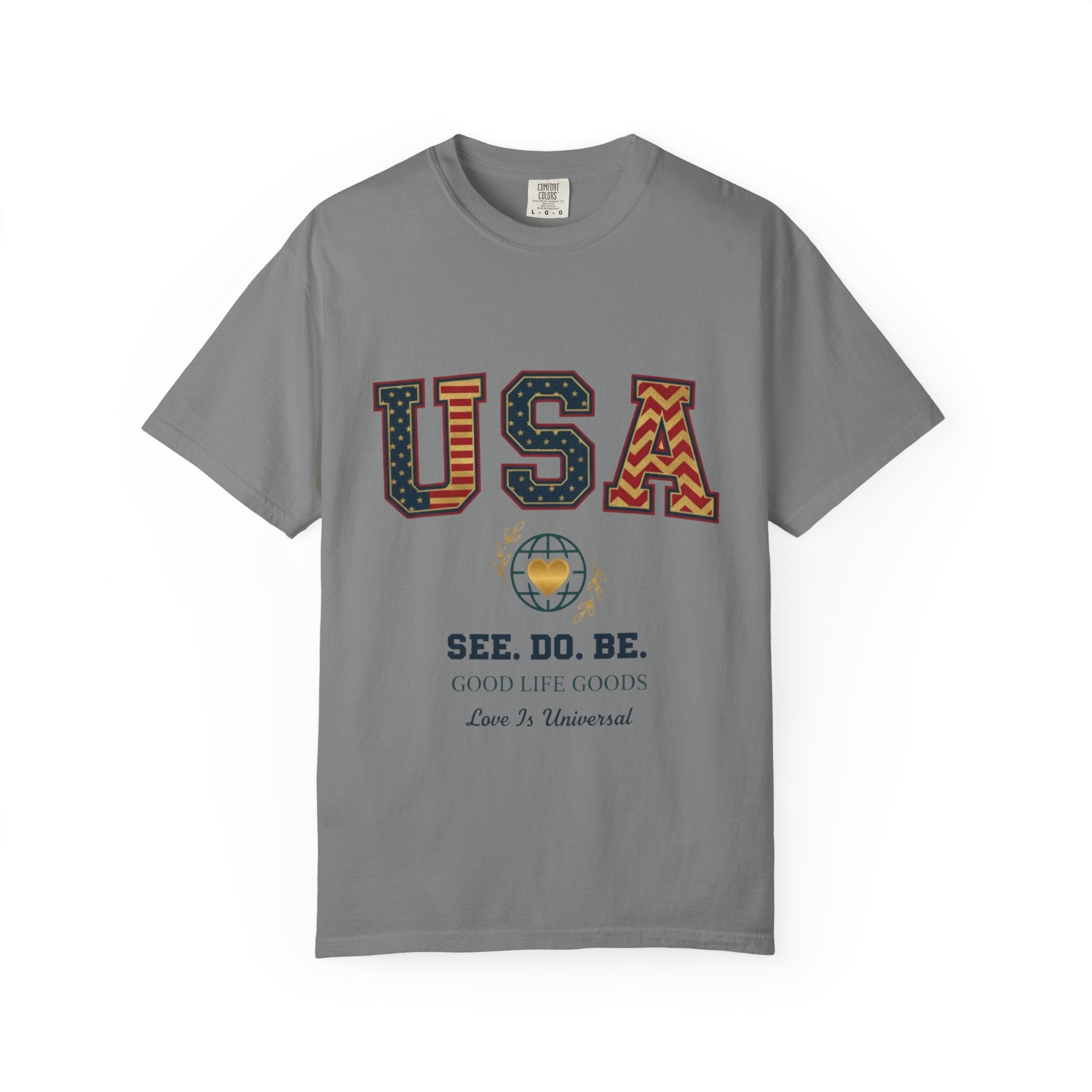 USA Graphic T-Shirt — SEE. DO. BE. Vintage Patriotic Tee - Good Life Goods