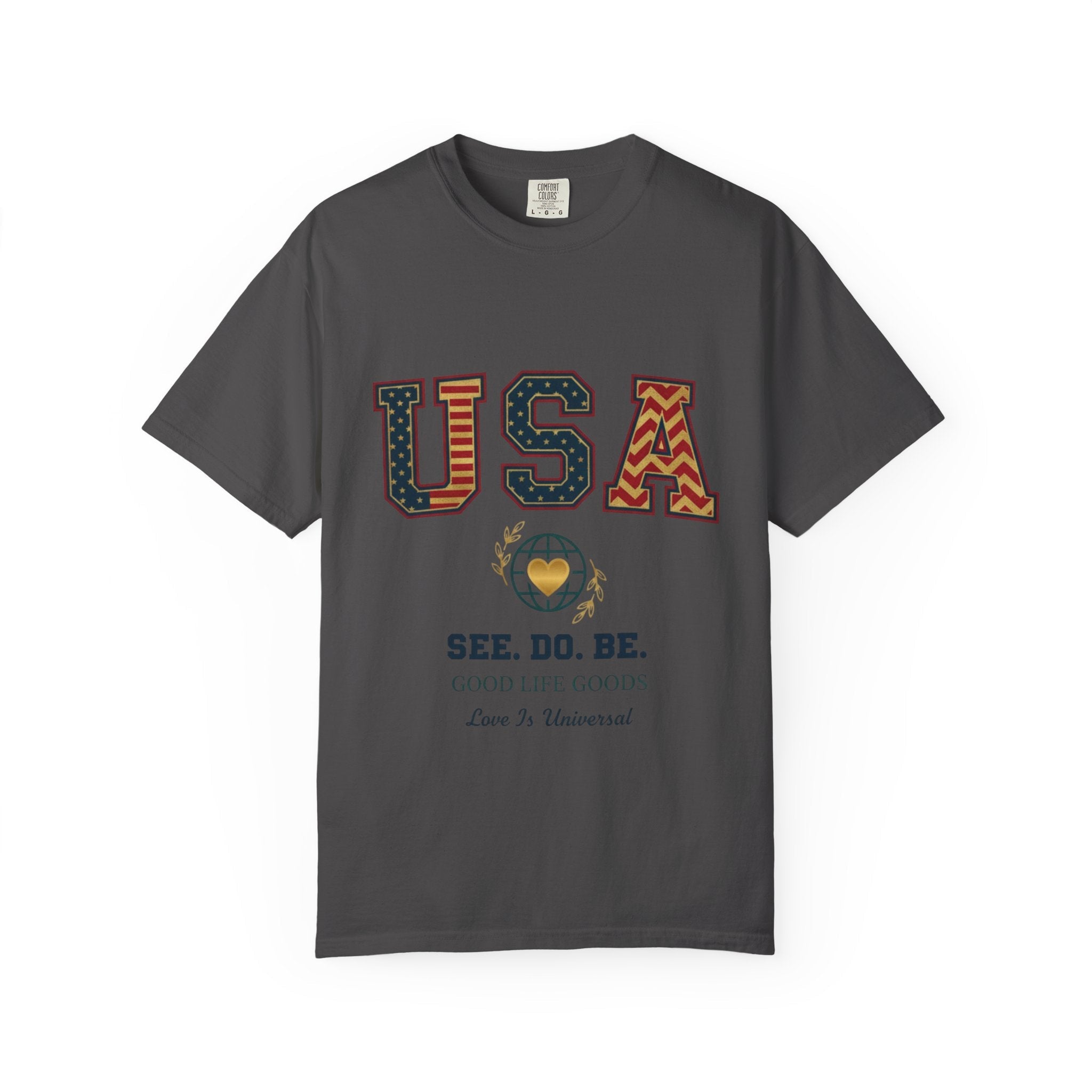 USA Graphic T-Shirt — SEE. DO. BE. Vintage Patriotic Tee - Good Life Goods