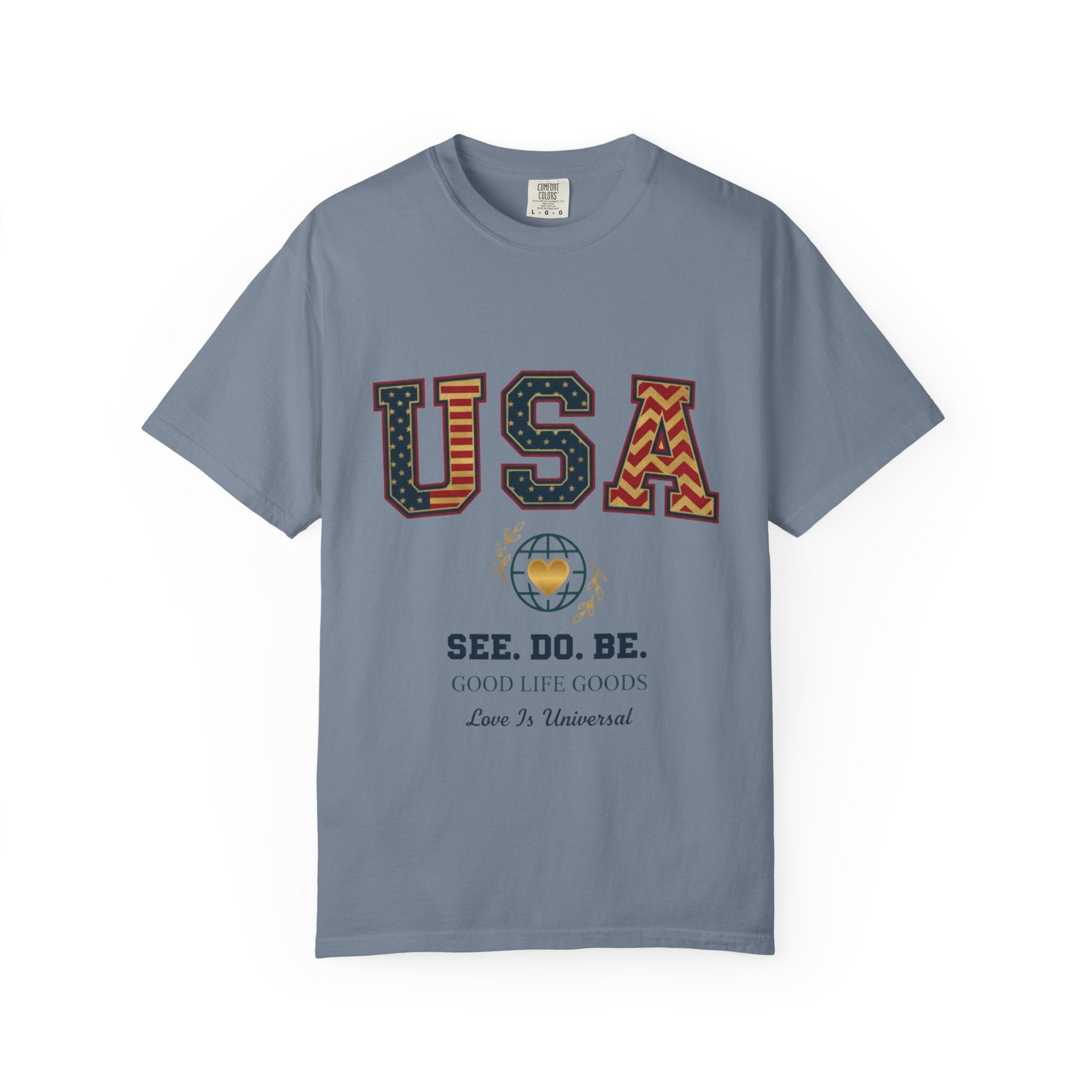 USA Graphic T-Shirt — SEE. DO. BE. Vintage Patriotic Tee - Good Life Goods