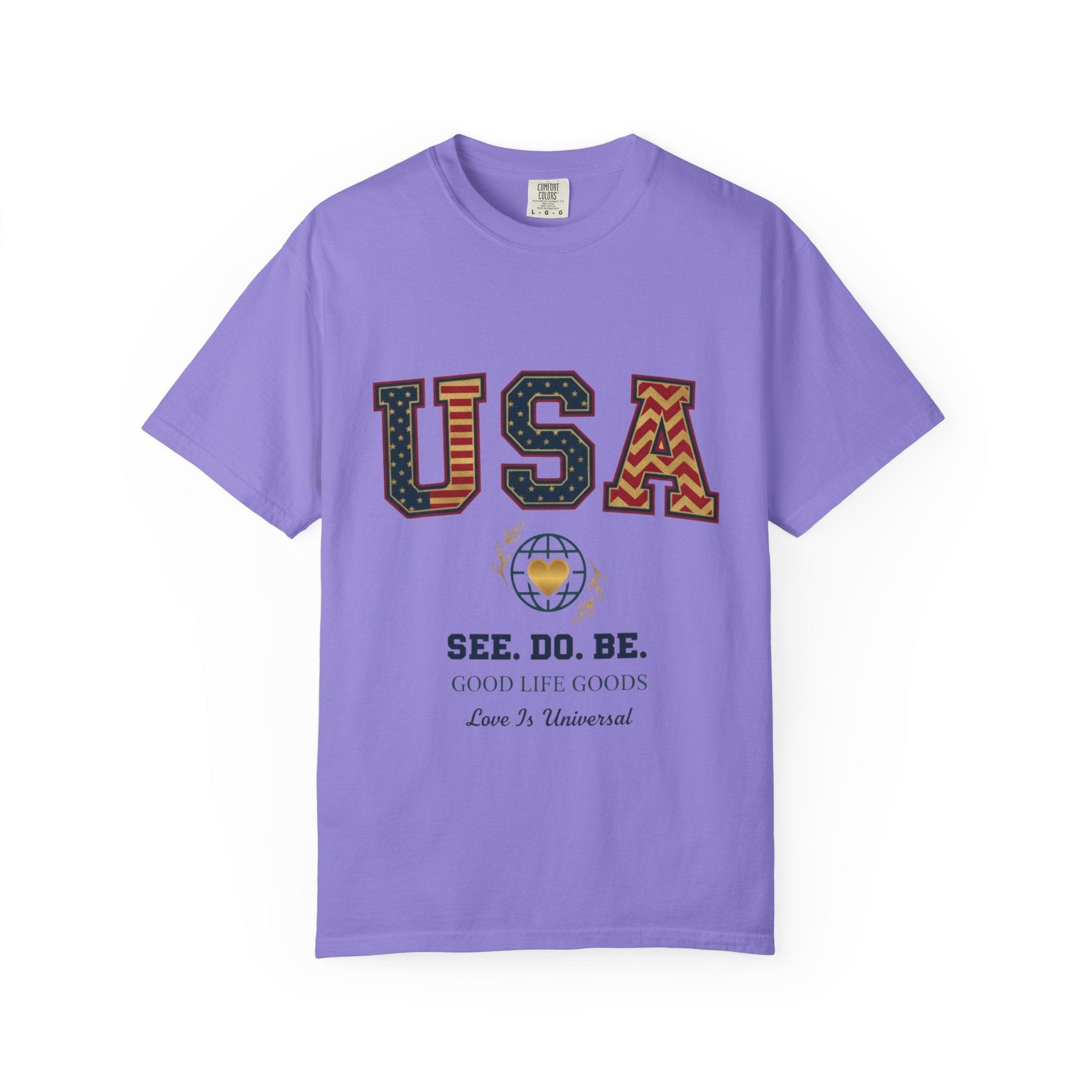 USA Graphic T-Shirt — SEE. DO. BE. Vintage Patriotic Tee - Good Life Goods