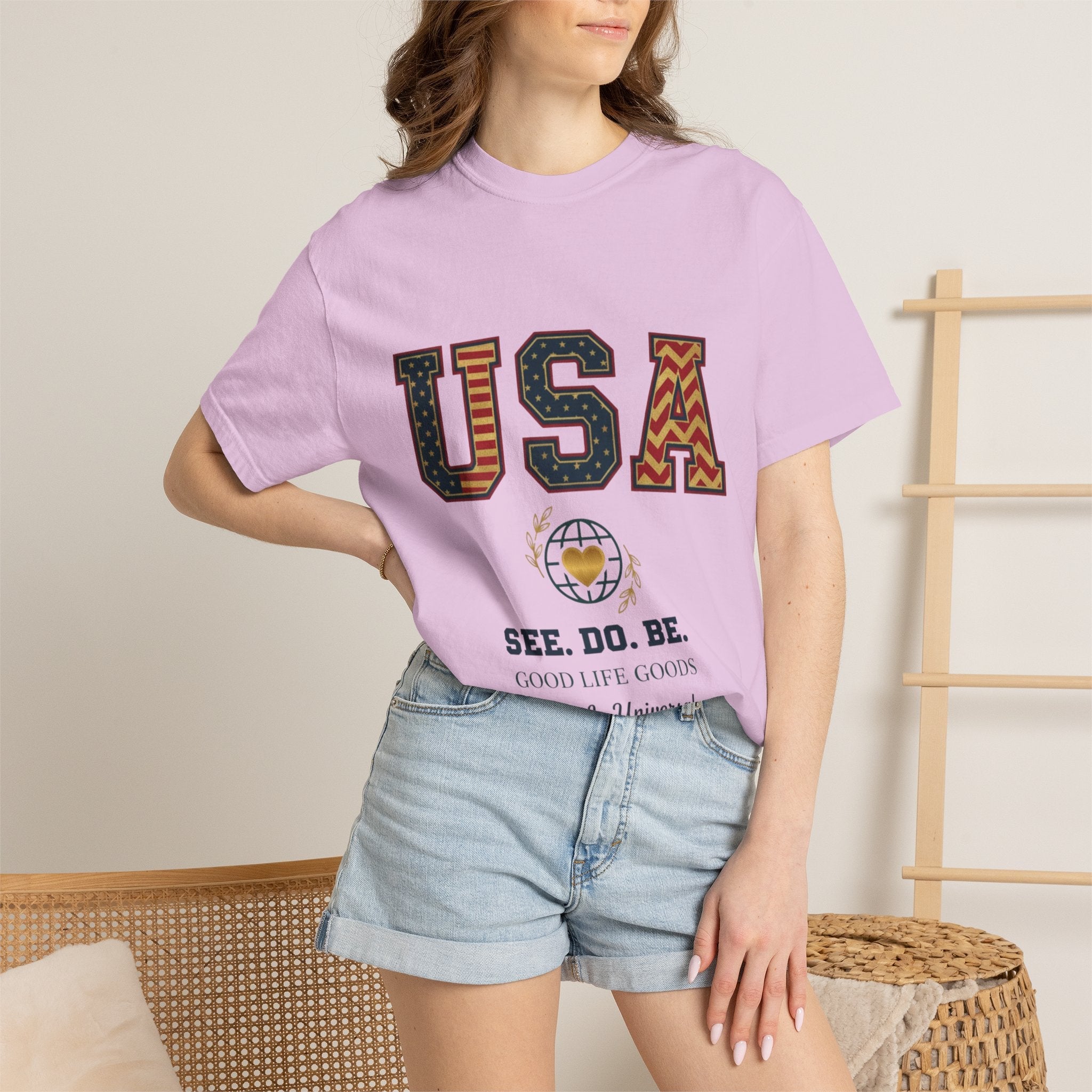 USA Graphic T-Shirt — SEE. DO. BE. Vintage Patriotic Tee - Good Life Goods