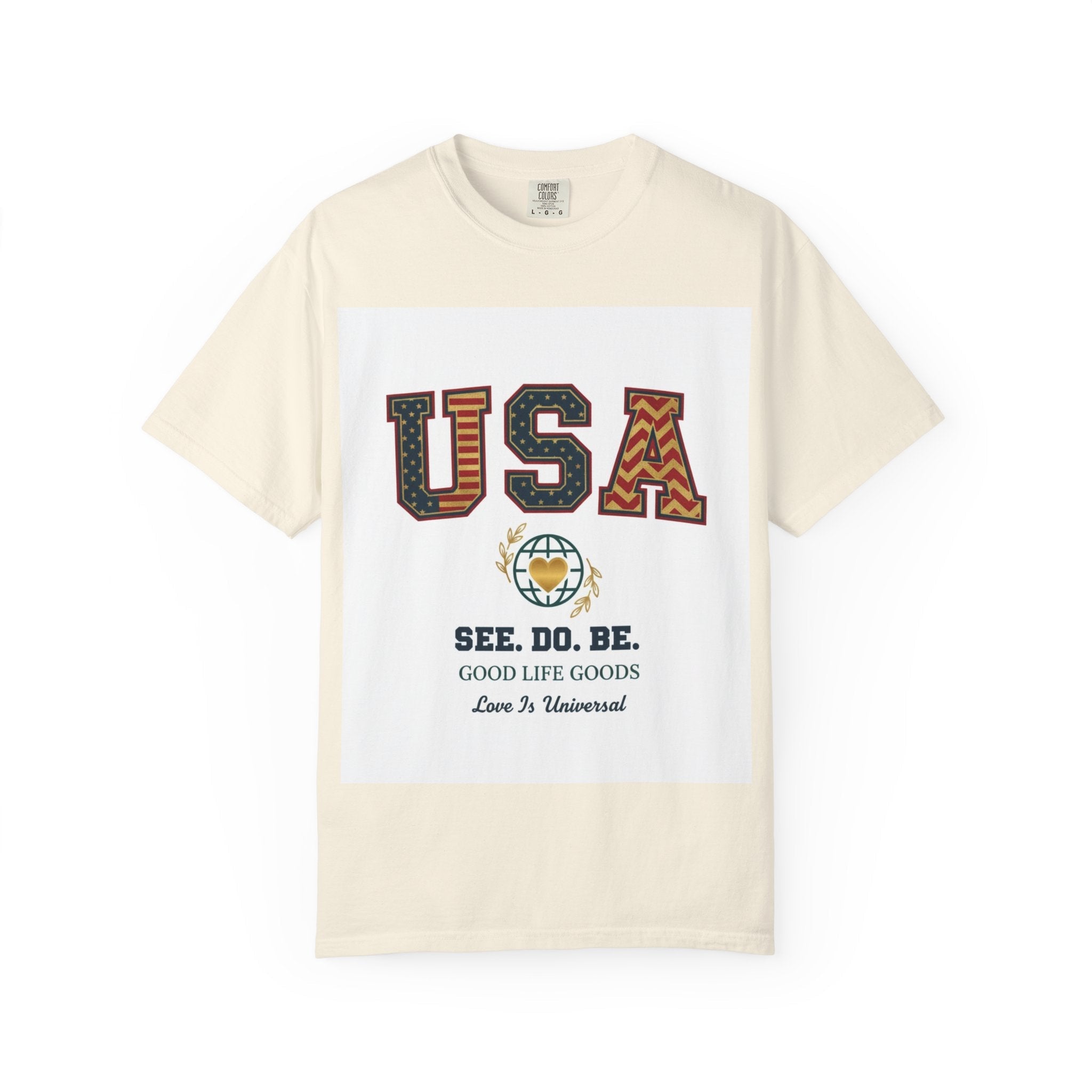 USA Graphic T-Shirt — SEE. DO. BE. Vintage Patriotic Tee - Good Life Goods