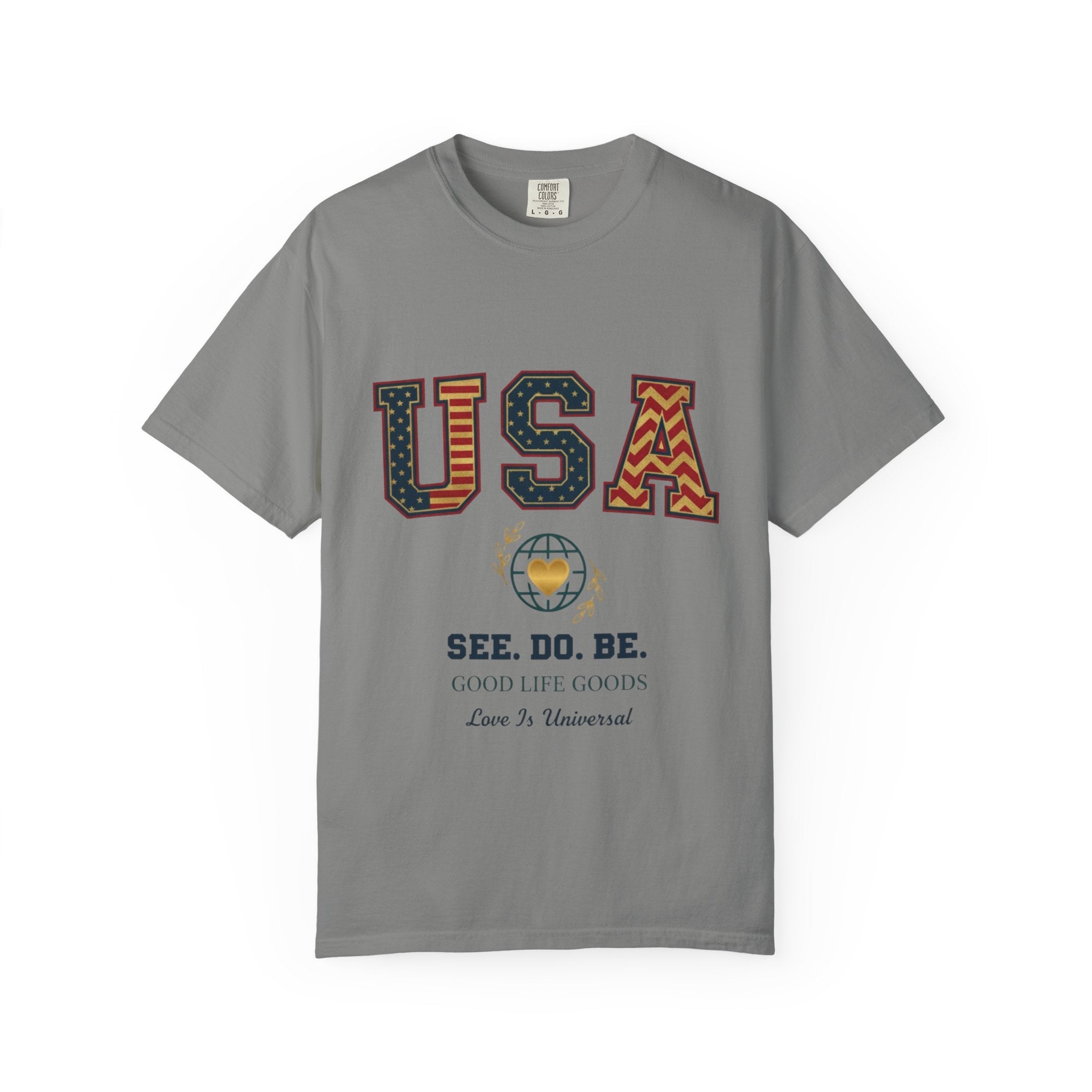 USA Graphic T-Shirt — SEE. DO. BE. Vintage Patriotic Tee - Good Life Goods