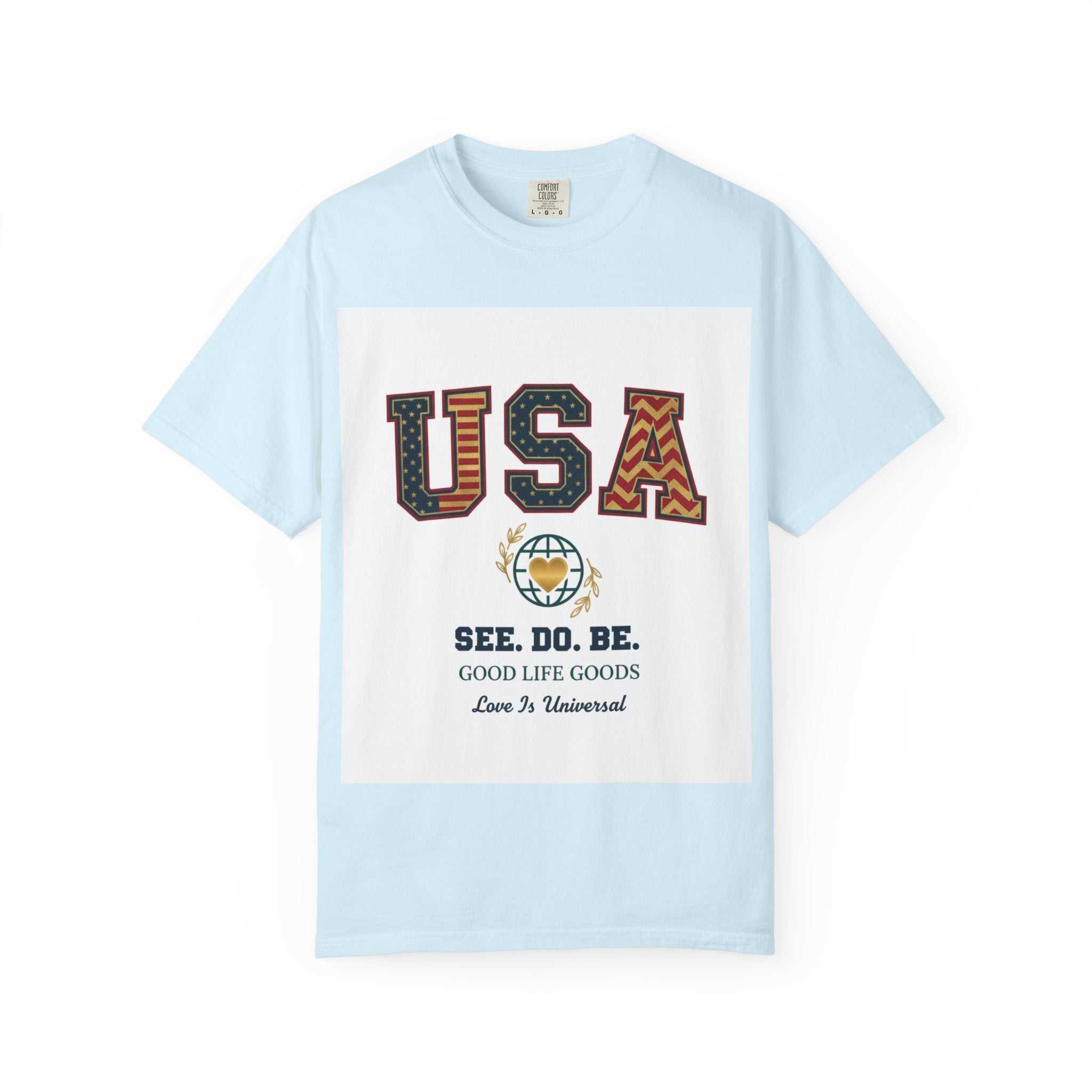 USA Graphic T-Shirt — SEE. DO. BE. Vintage Patriotic Tee - Good Life Goods