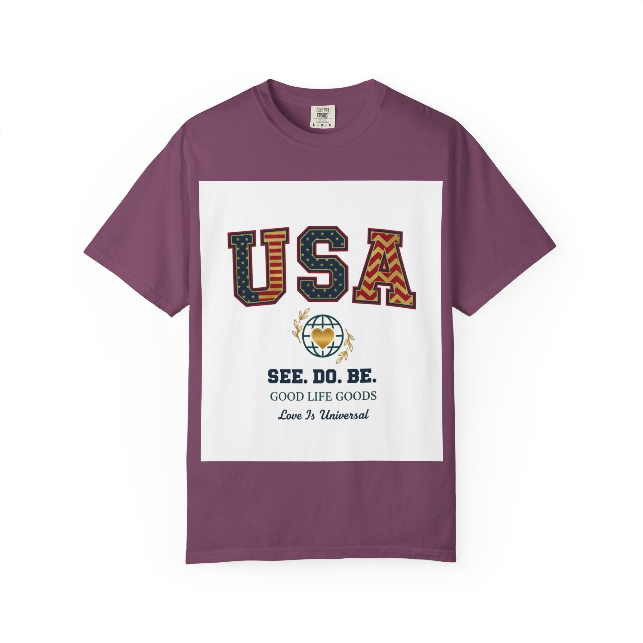 USA Graphic T-Shirt — SEE. DO. BE. Vintage Patriotic Tee - Good Life Goods