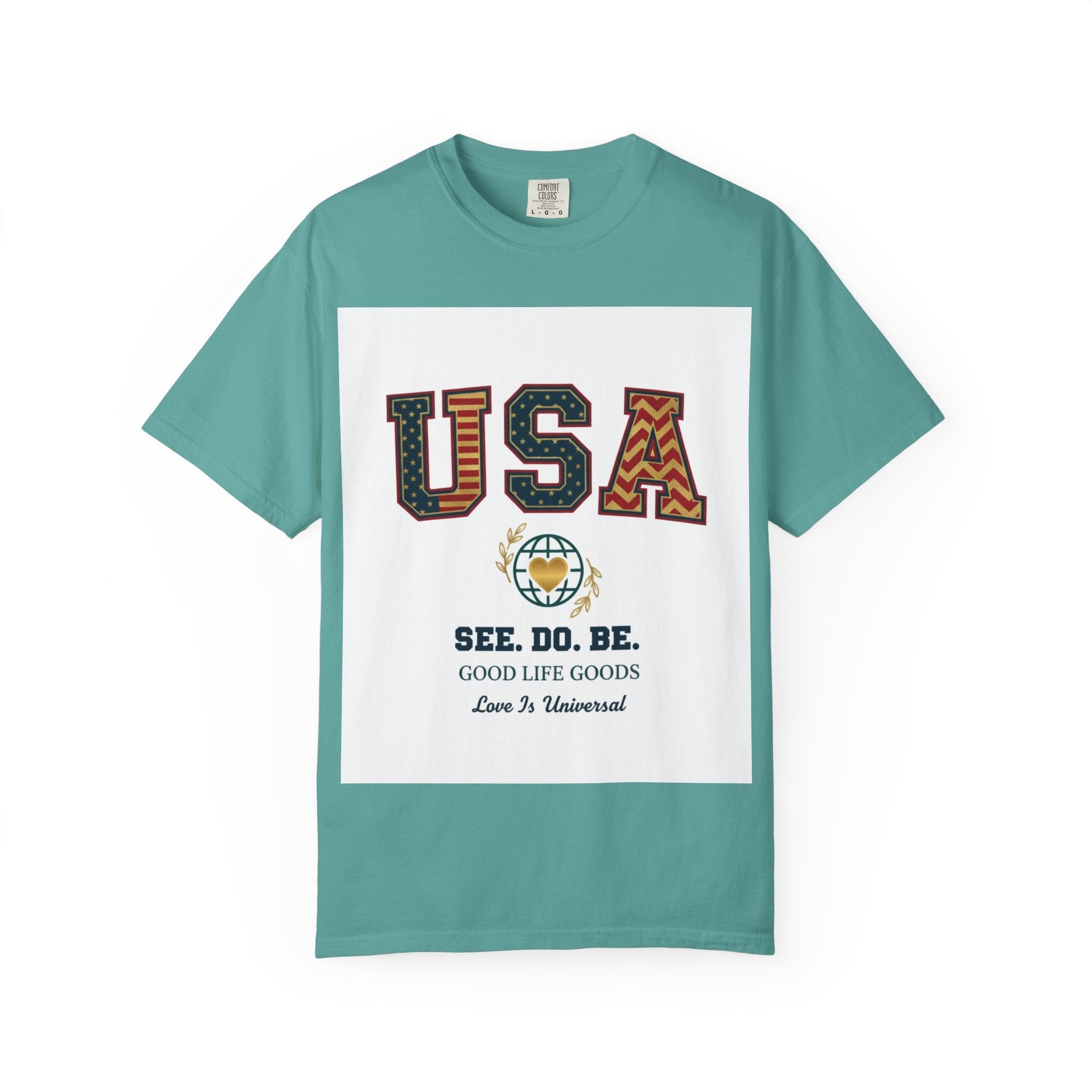 USA Graphic T-Shirt — SEE. DO. BE. Vintage Patriotic Tee - Good Life Goods