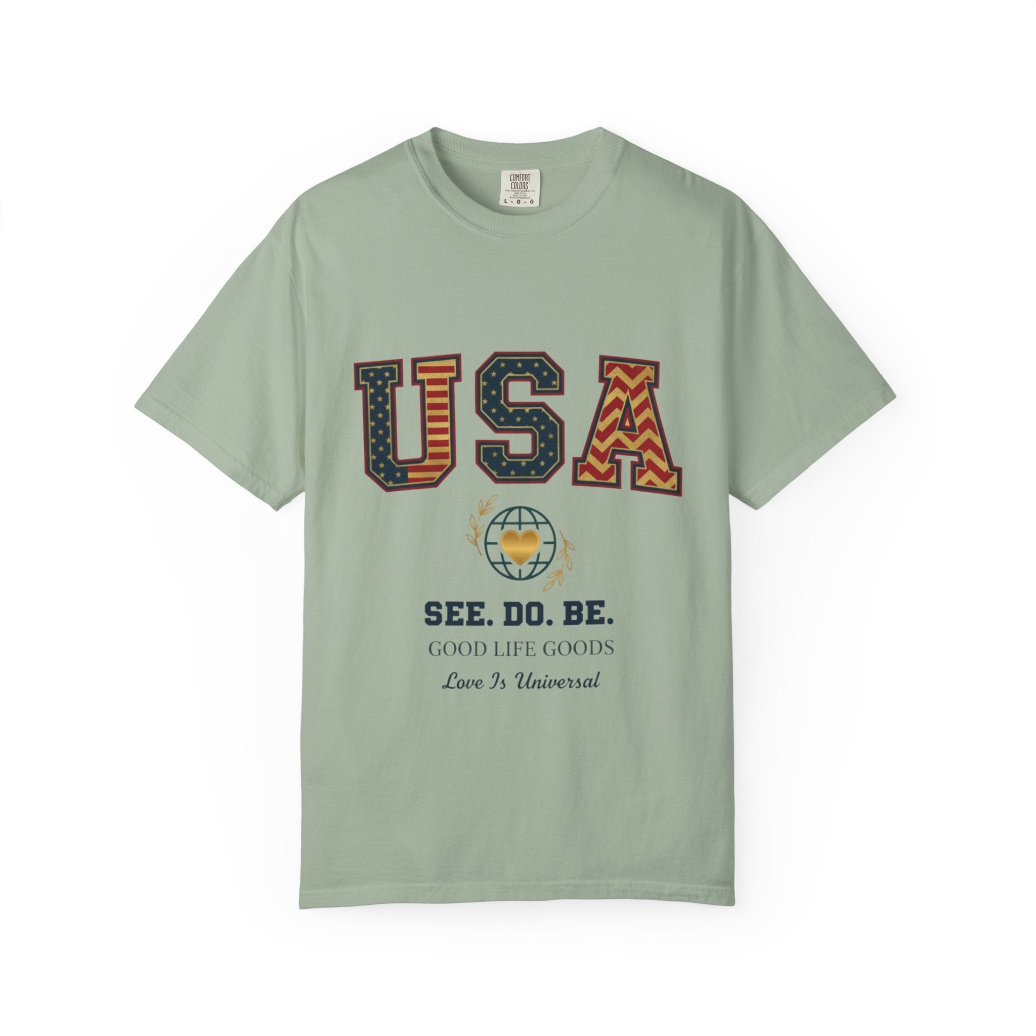 USA Graphic T-Shirt — SEE. DO. BE. Vintage Patriotic Tee - Good Life Goods