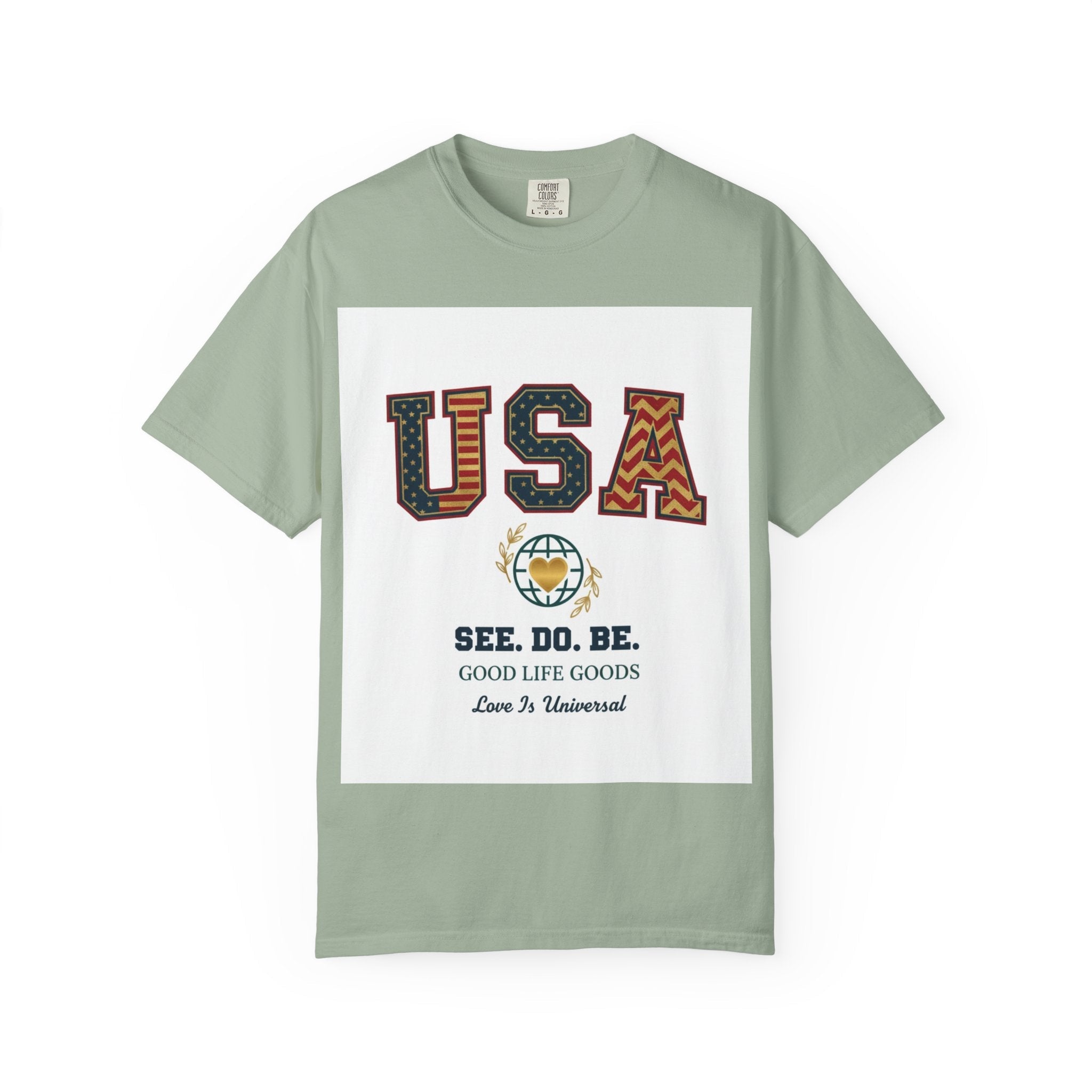 USA Graphic T-Shirt — SEE. DO. BE. Vintage Patriotic Tee - Good Life Goods