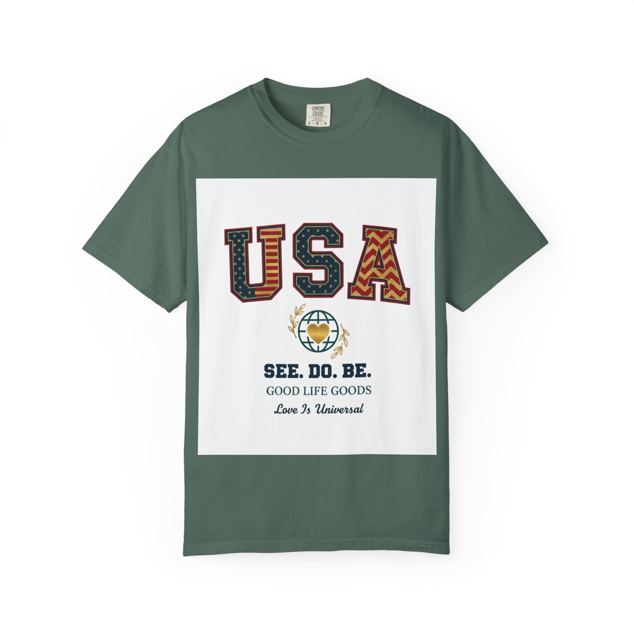 USA Graphic T-Shirt — SEE. DO. BE. Vintage Patriotic Tee - Good Life Goods