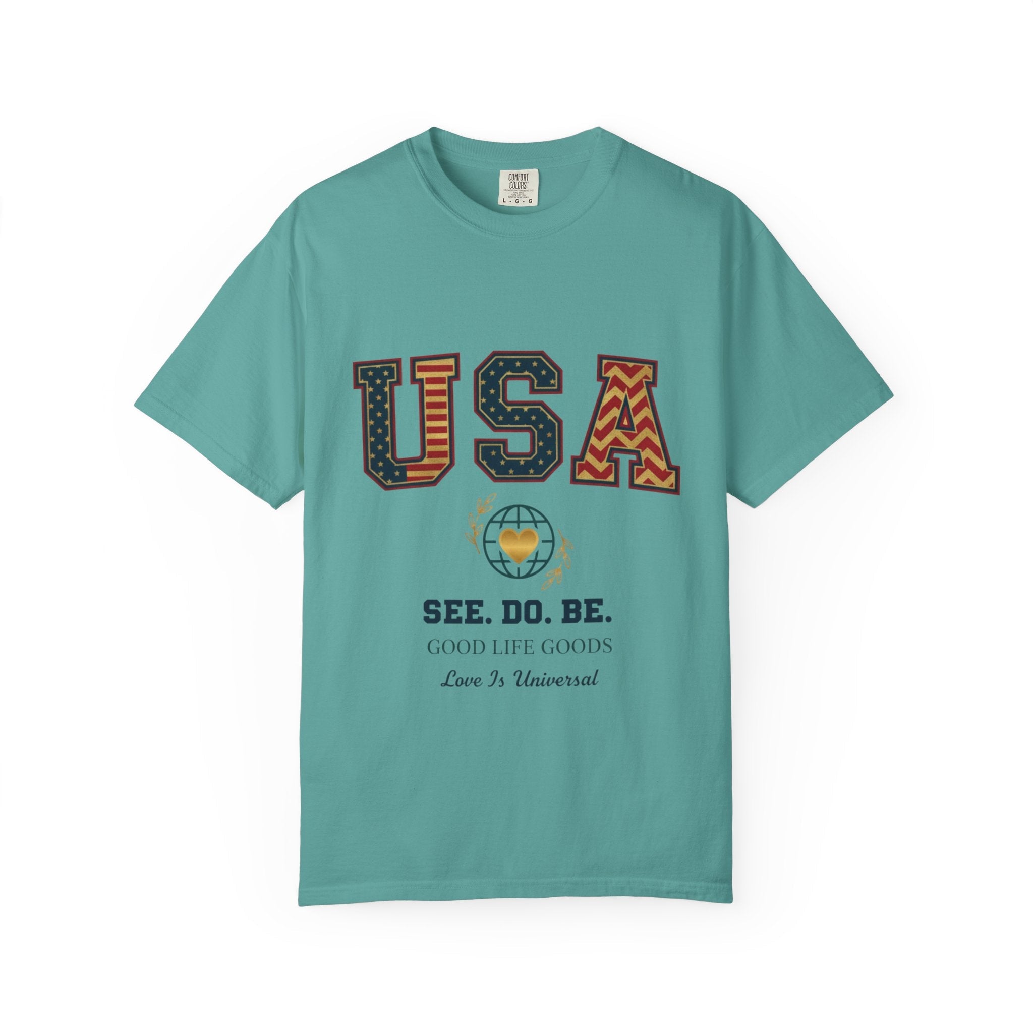 USA Graphic T-Shirt — SEE. DO. BE. Vintage Patriotic Tee - Good Life Goods