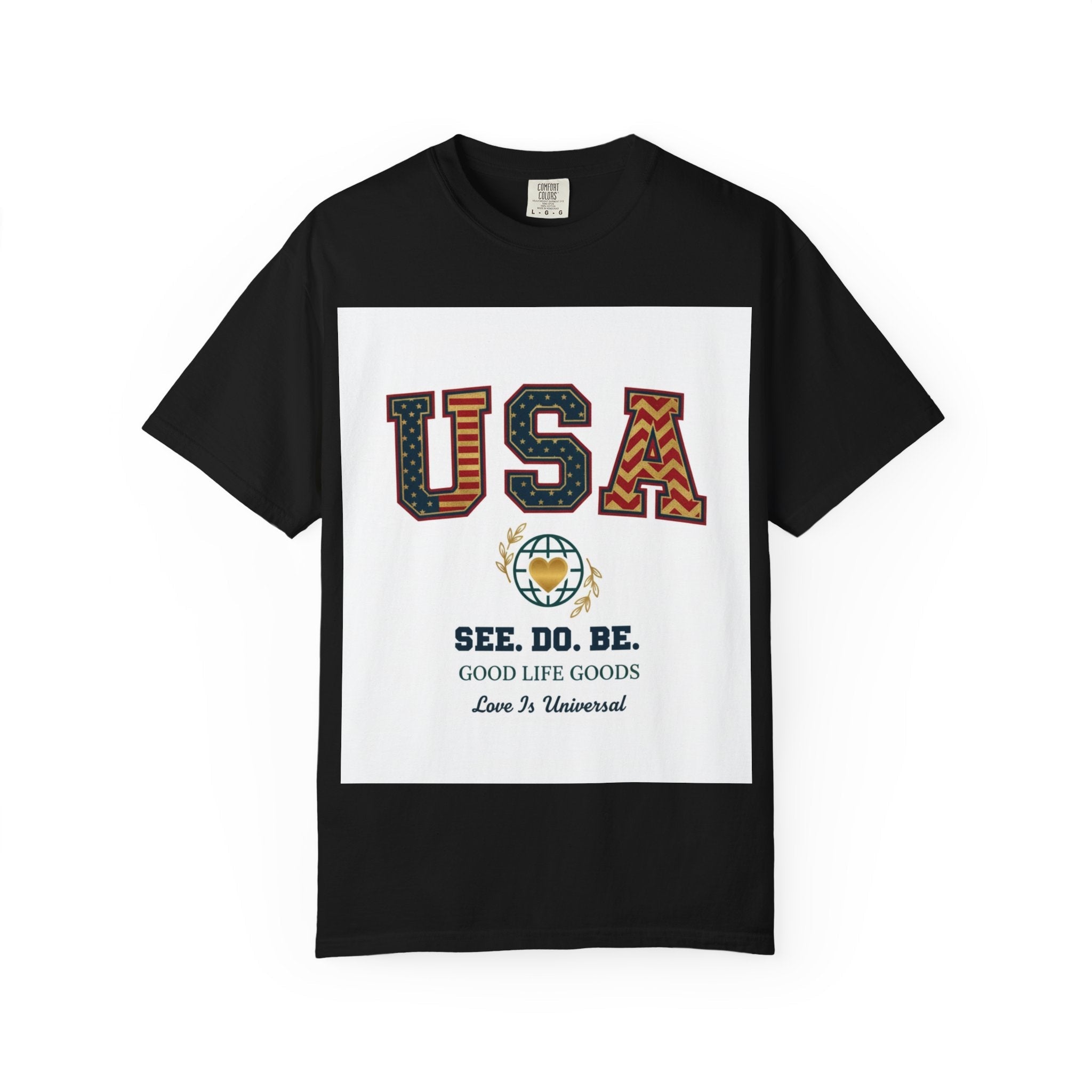 USA Graphic T-Shirt — SEE. DO. BE. Vintage Patriotic Tee - Good Life Goods