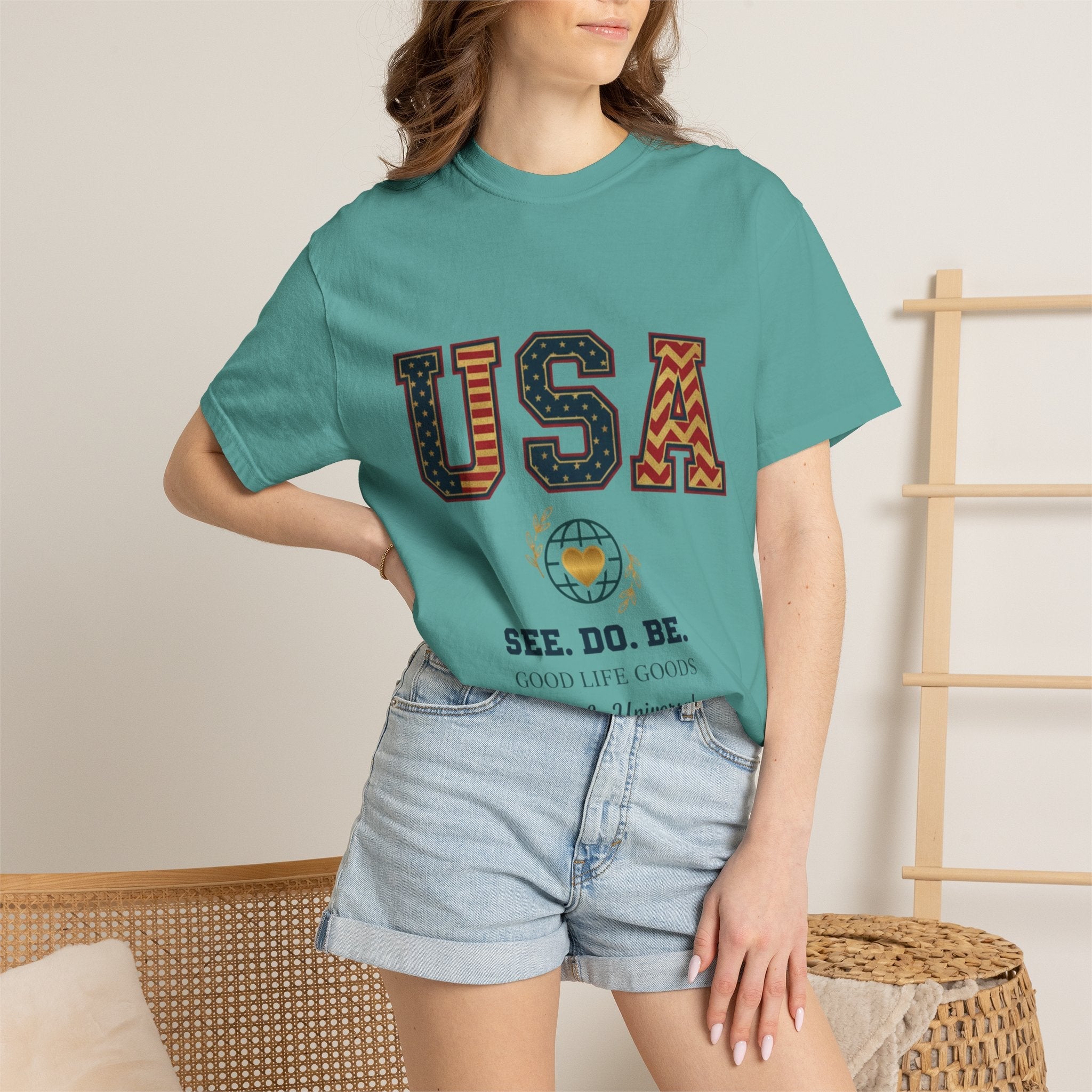 USA Graphic T-Shirt — SEE. DO. BE. Vintage Patriotic Tee - Good Life Goods