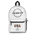 USA Patch Backpack — Patriotic 'USA' Vintage Lettering School & Travel Bag - Good Life Goods