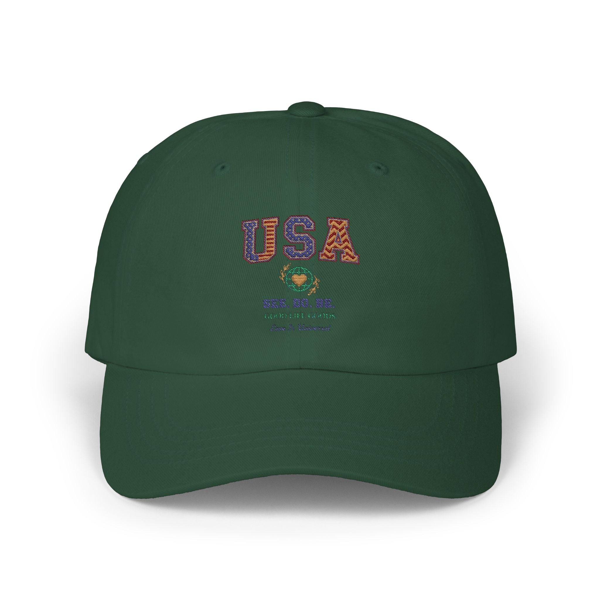 USA SEE. DO. BE. Dad Cap — Vintage Americana Embroidered Baseball Hat - Good Life Goods