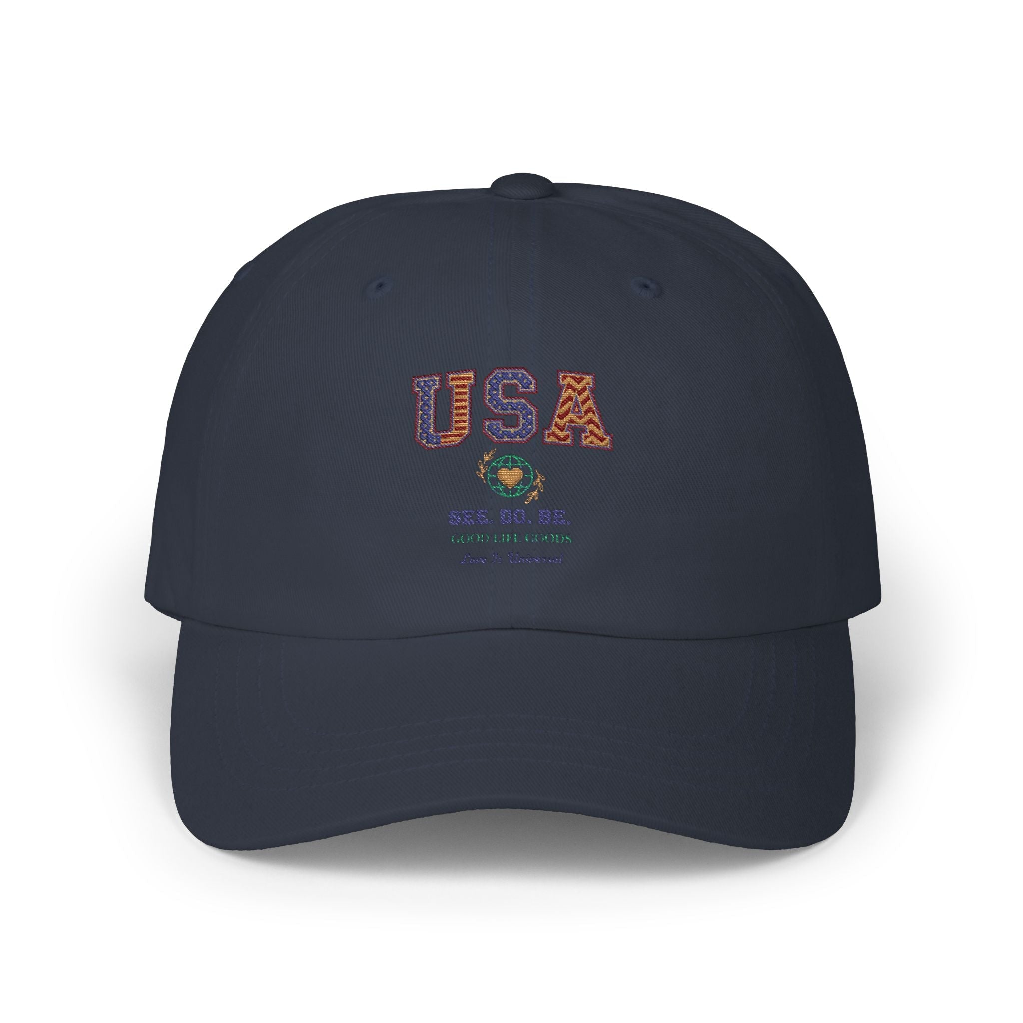 USA SEE. DO. BE. Dad Cap — Vintage Americana Embroidered Baseball Hat - Good Life Goods