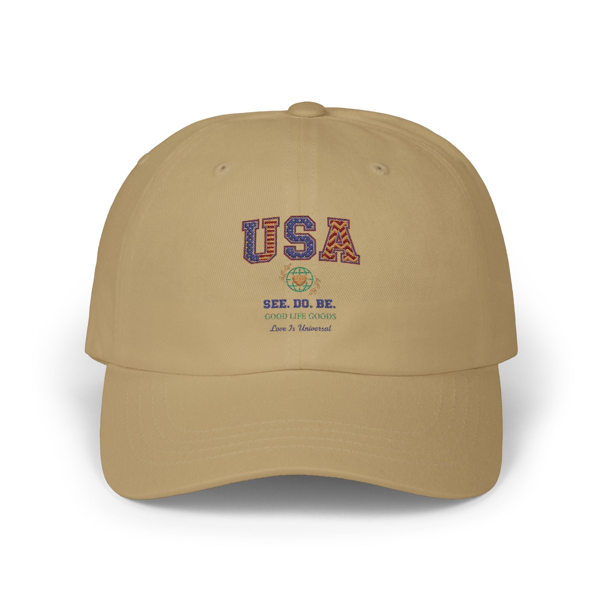 USA SEE. DO. BE. Dad Cap — Vintage Americana Embroidered Baseball Hat - Good Life Goods