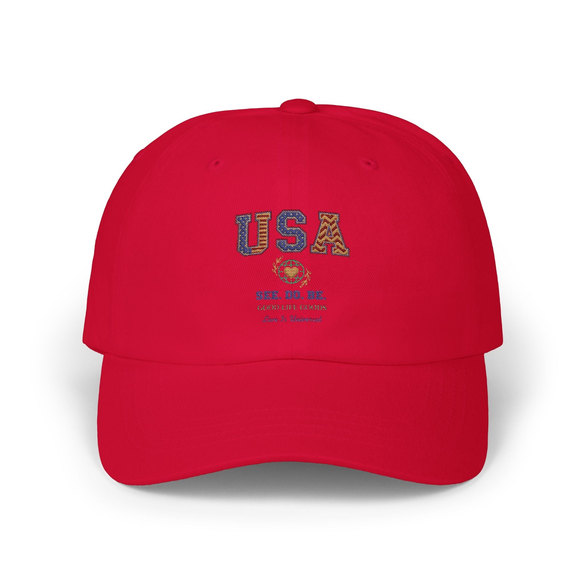USA SEE. DO. BE. Dad Cap — Vintage Americana Embroidered Baseball Hat - Good Life Goods