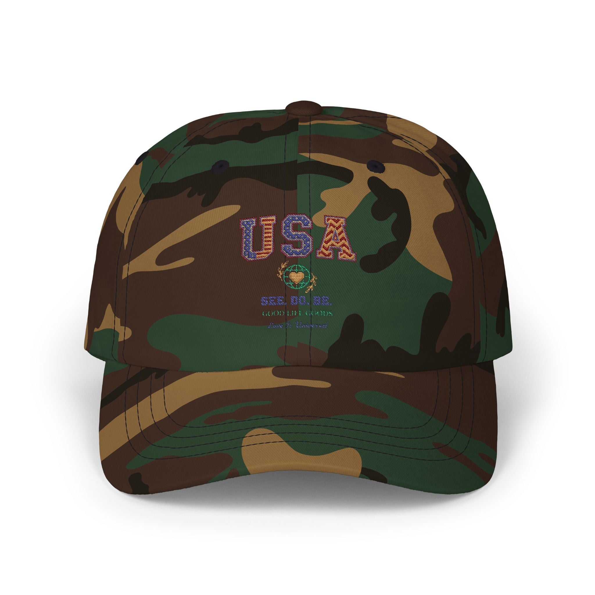 USA SEE. DO. BE. Dad Cap — Vintage Americana Embroidered Baseball Hat - Good Life Goods
