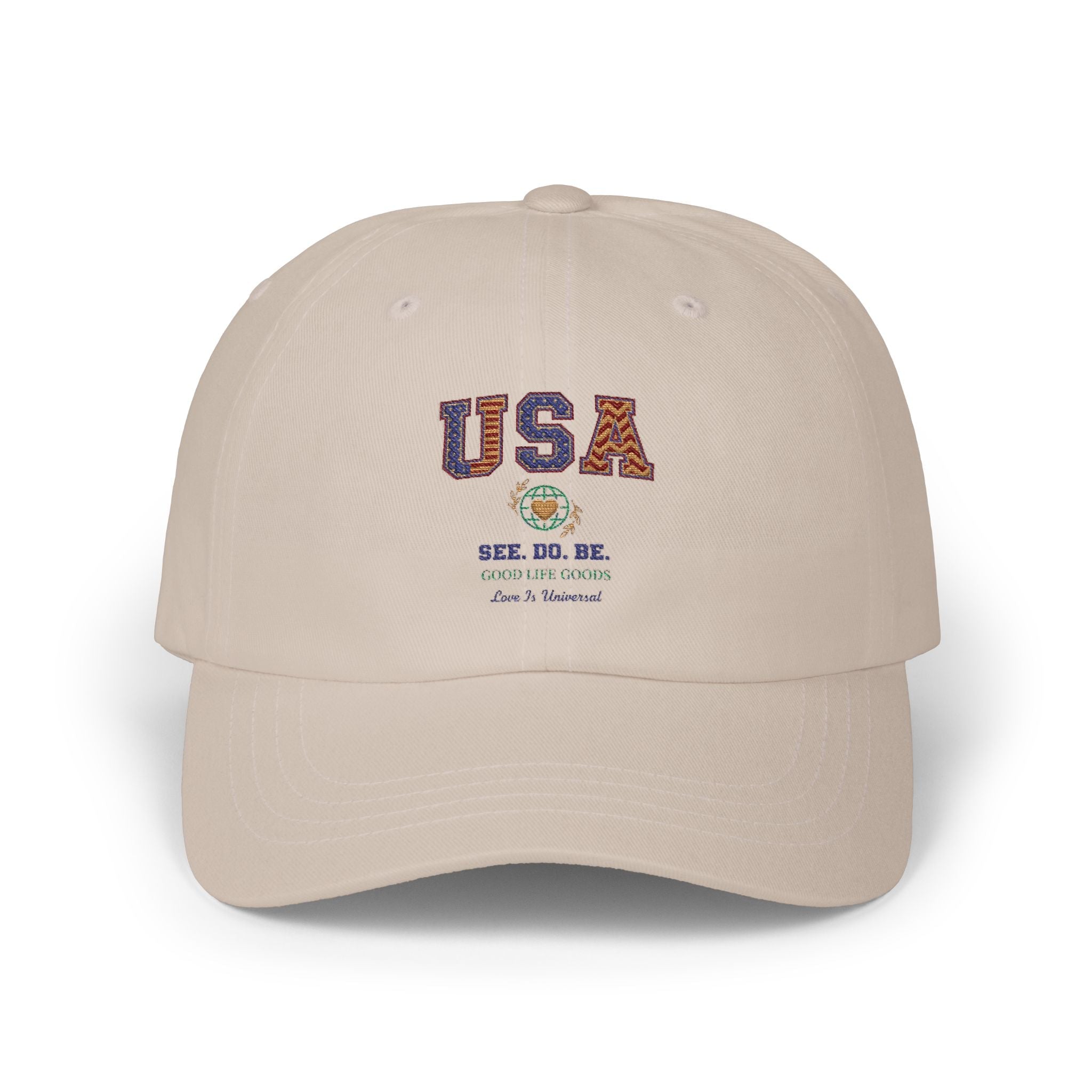 USA SEE. DO. BE. Dad Cap — Vintage Americana Embroidered Baseball Hat - Good Life Goods