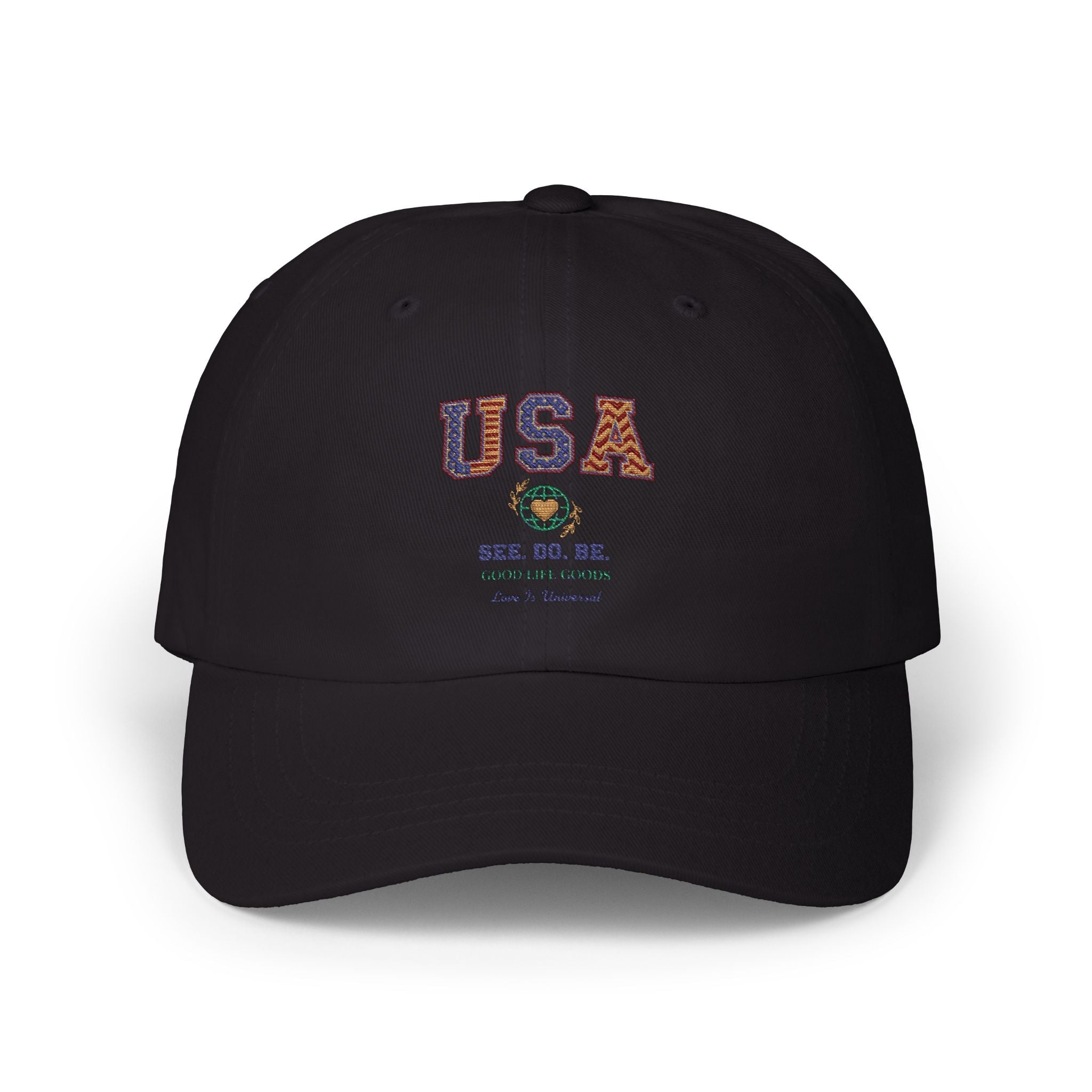 USA SEE. DO. BE. Dad Cap — Vintage Americana Embroidered Baseball Hat - Good Life Goods